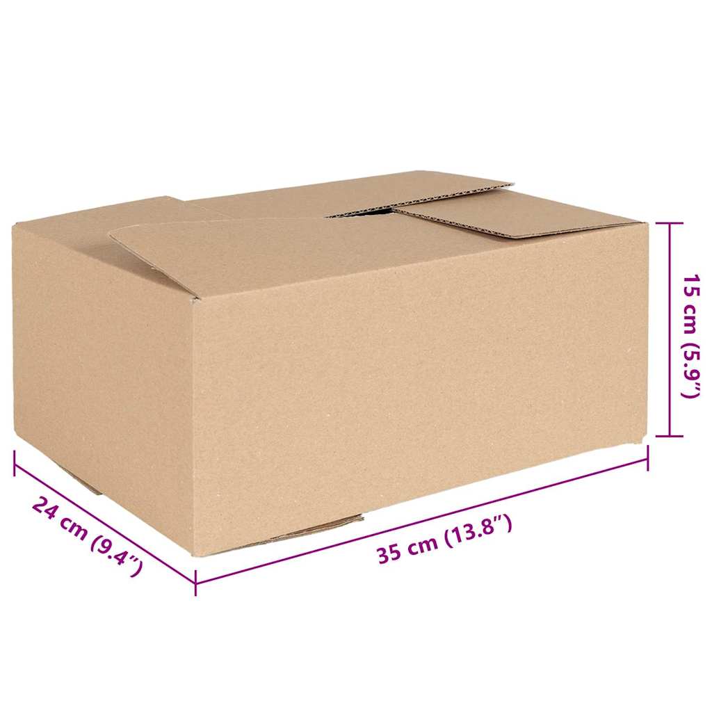 vidaXL Πτυσσόμενο Κουτί 50 pcs Φυσικό 35 x 24 x 15 εκ. Χαρτόνι