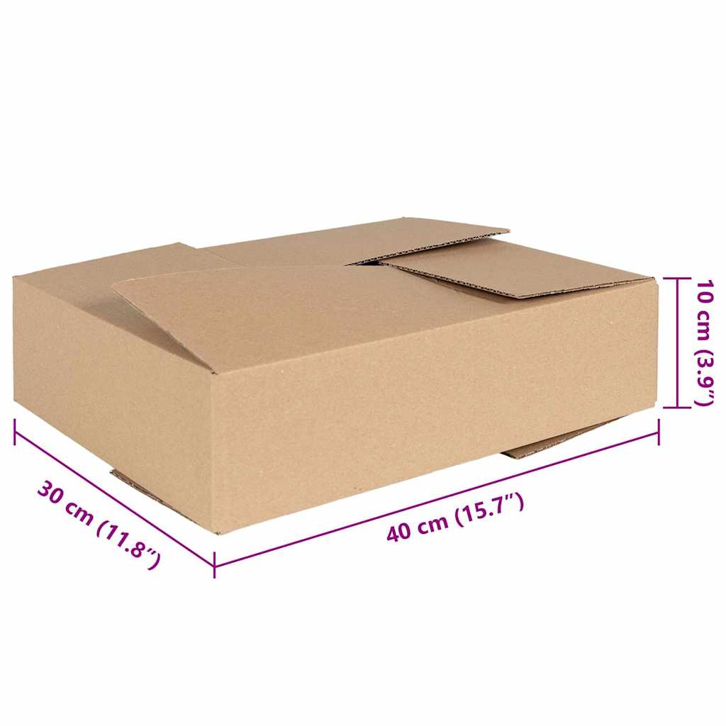 vidaXL Πτυσσόμενο Κουτί 50 pcs Φυσικό 40 x 30 x 10 εκ. Χαρτόνι