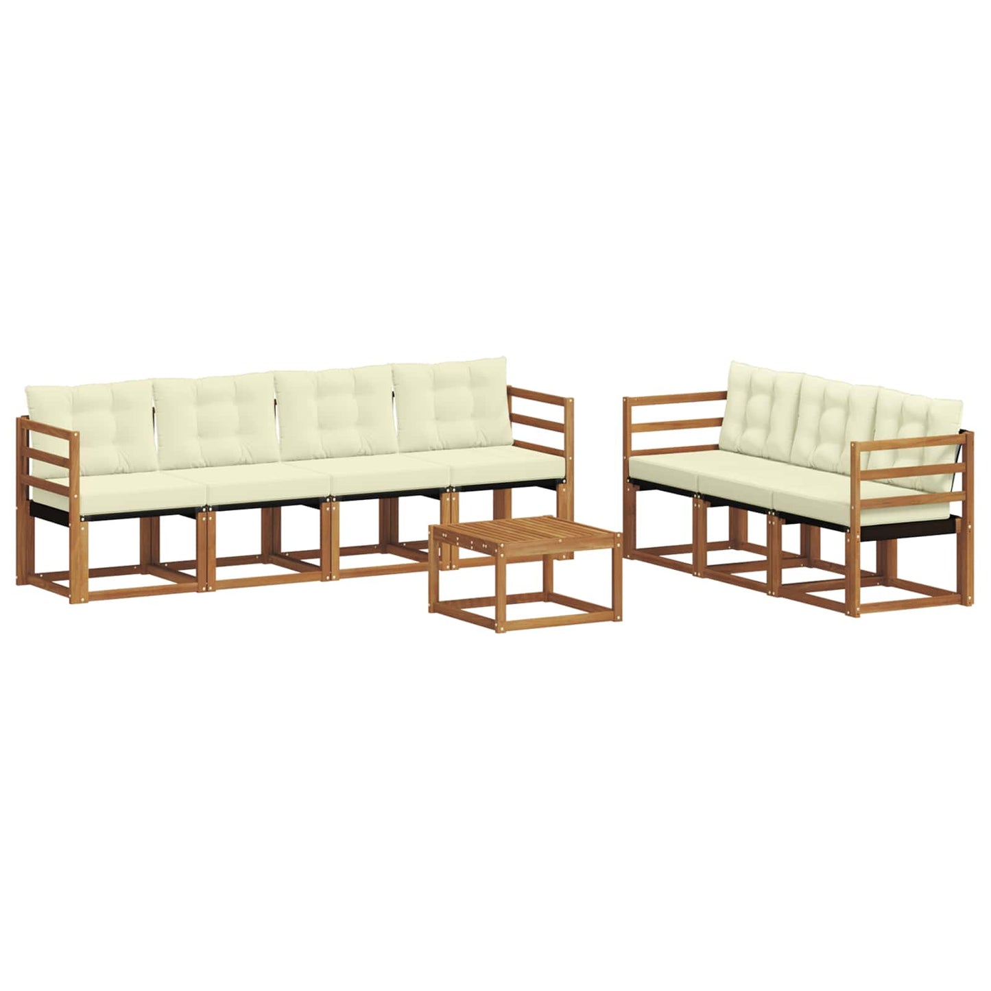 vidaXL Σειρά Καναπέ Εξωτερικού με μαξιλάρι 8 pcs Φυσικό και Κρέμα
