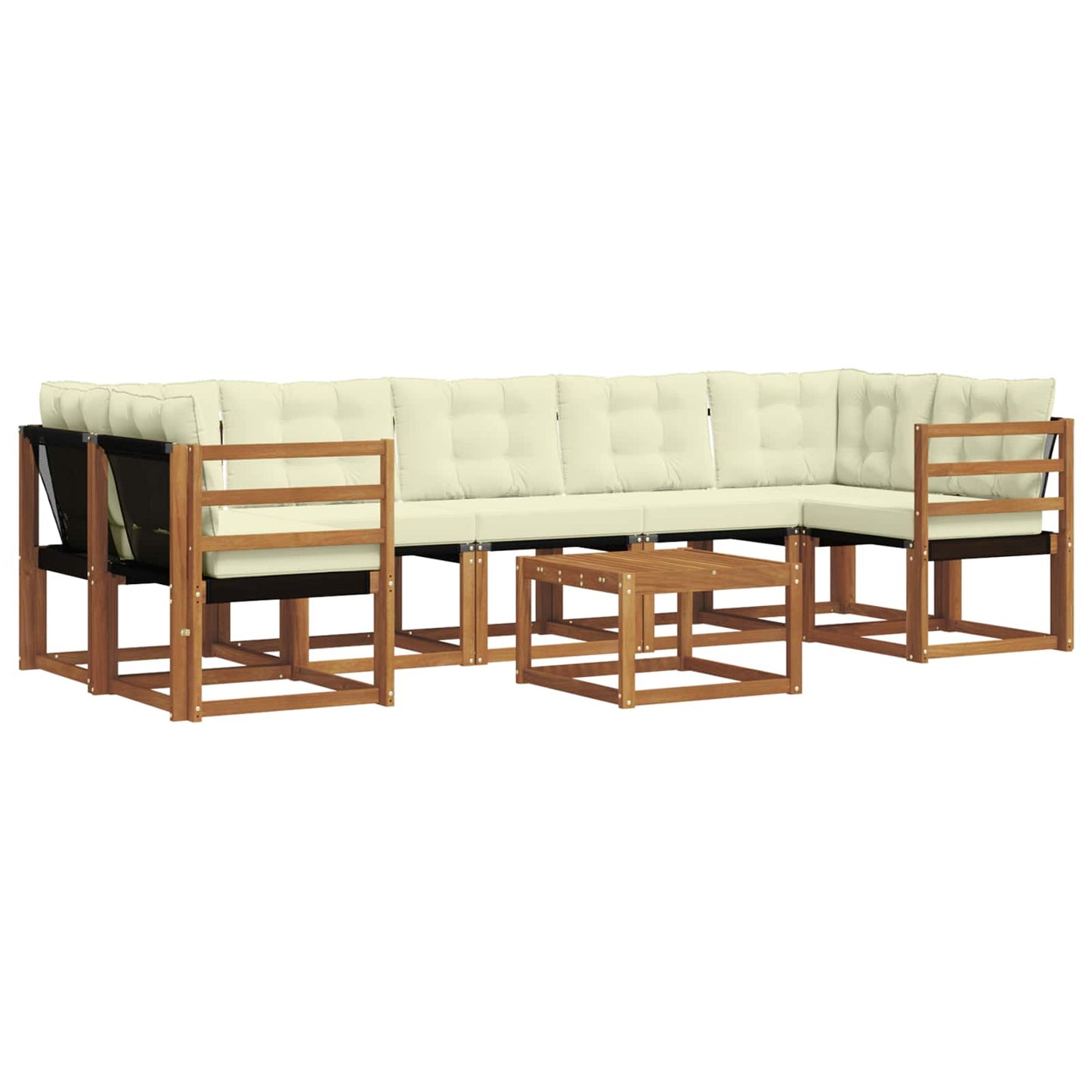 vidaXL Σειρά Καναπέ Εξωτερικού με μαξιλάρι 8 pcs Φυσικό και Κρέμα