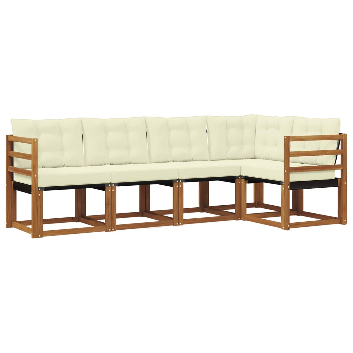 vidaXL Σειρά Καναπέ Εξωτερικού με μαξιλάρι 5 pcs Φυσικό και Κρέμα