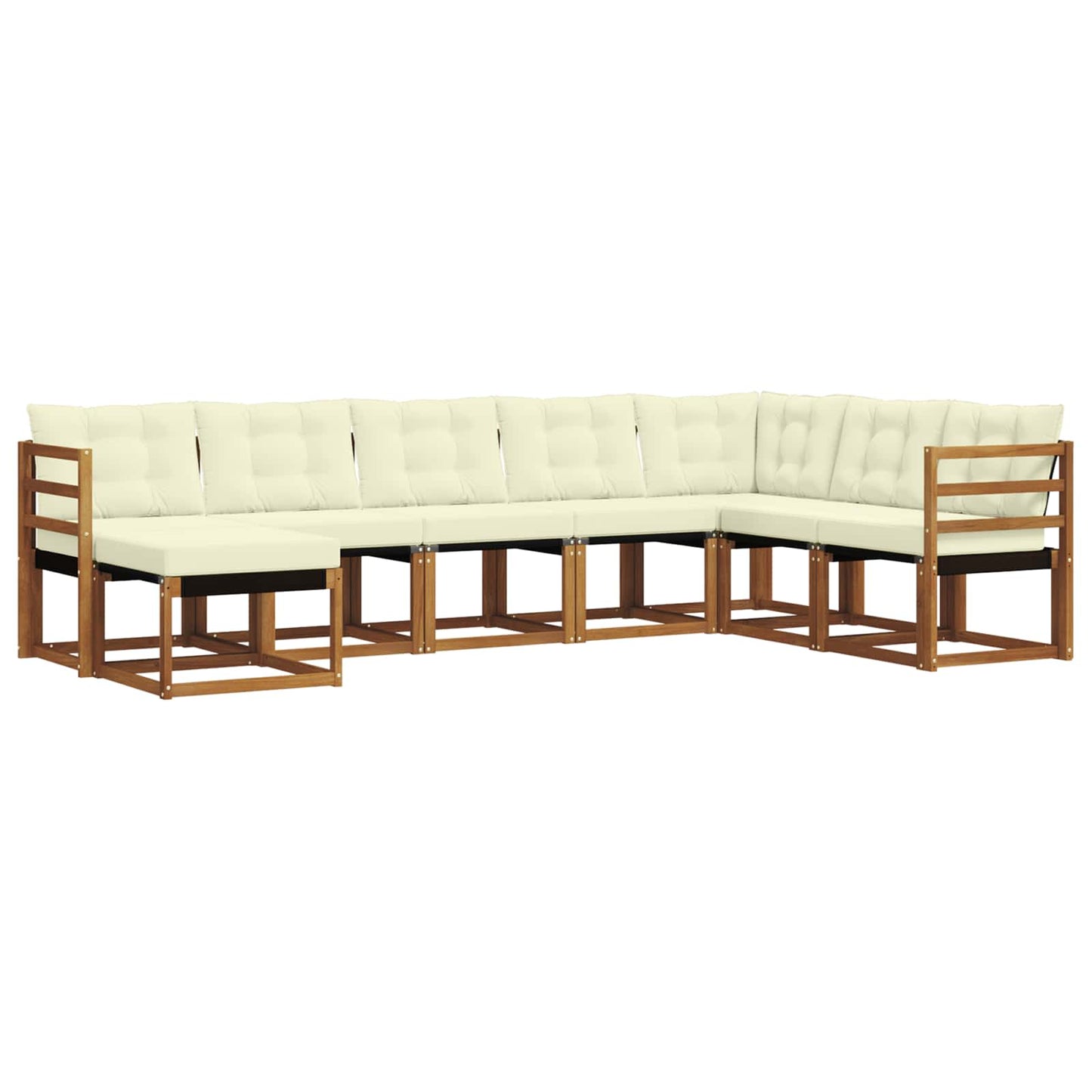 vidaXL Σειρά Καναπέ Εξωτερικού με μαξιλάρι 8 pcs Φυσικό και Κρέμα