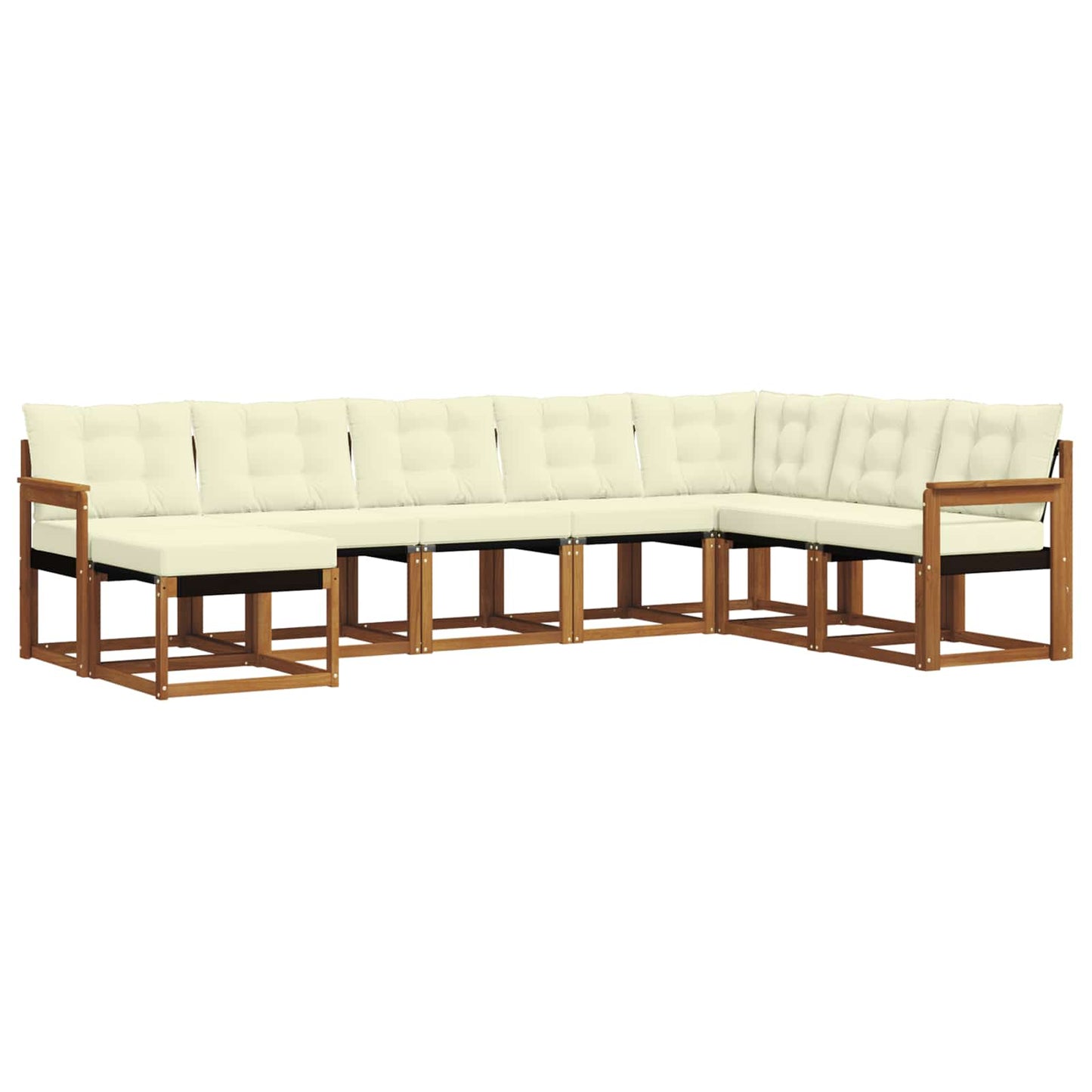 vidaXL Σειρά Καναπέ Εξωτερικού με μαξιλάρι 8 pcs Φυσικό και Κρέμα
