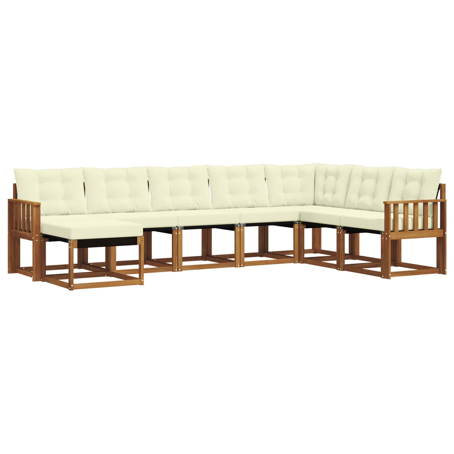 vidaXL Σειρά Καναπέ Εξωτερικού με μαξιλάρι 8 pcs Φυσικό και Κρέμα