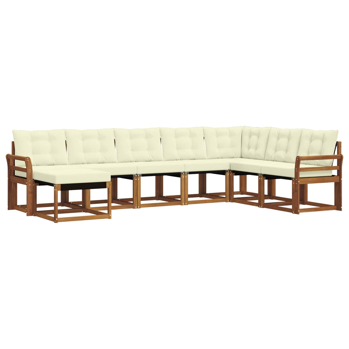 vidaXL Σειρά Καναπέ Εξωτερικού με μαξιλάρι 8 pcs Φυσικό και Κρέμα