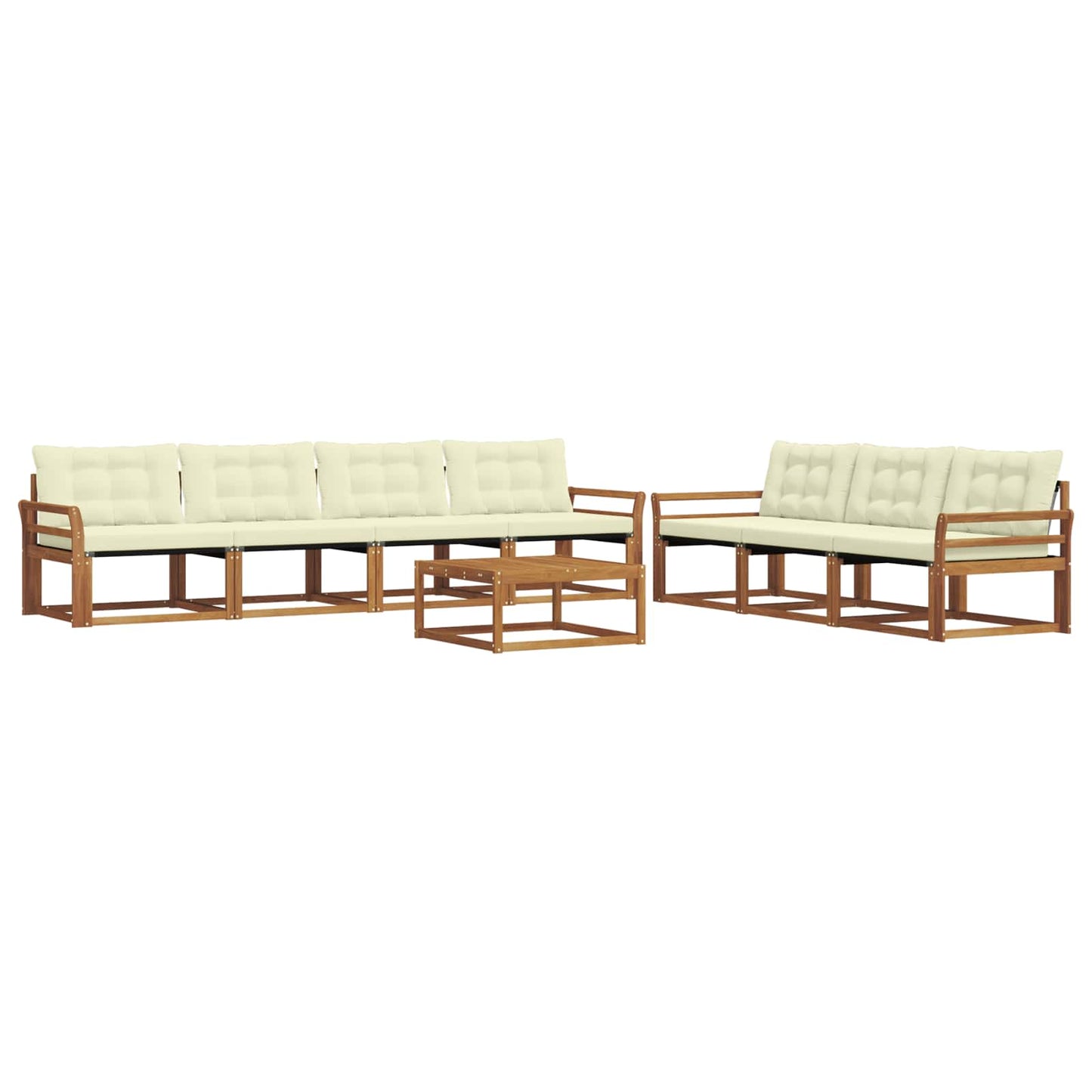 vidaXL Σειρά Καναπέ Εξωτερικού με μαξιλάρι 8 pcs Φυσικό και Κρέμα