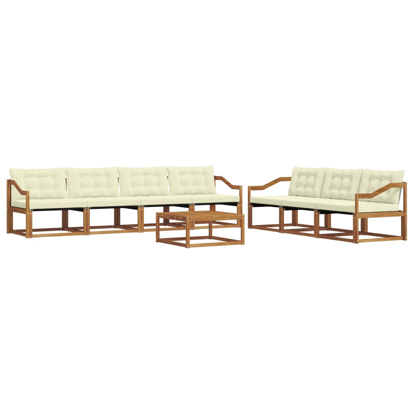 vidaXL Σειρά Καναπέ Εξωτερικού με μαξιλάρι 8 pcs Φυσικό και Κρέμα