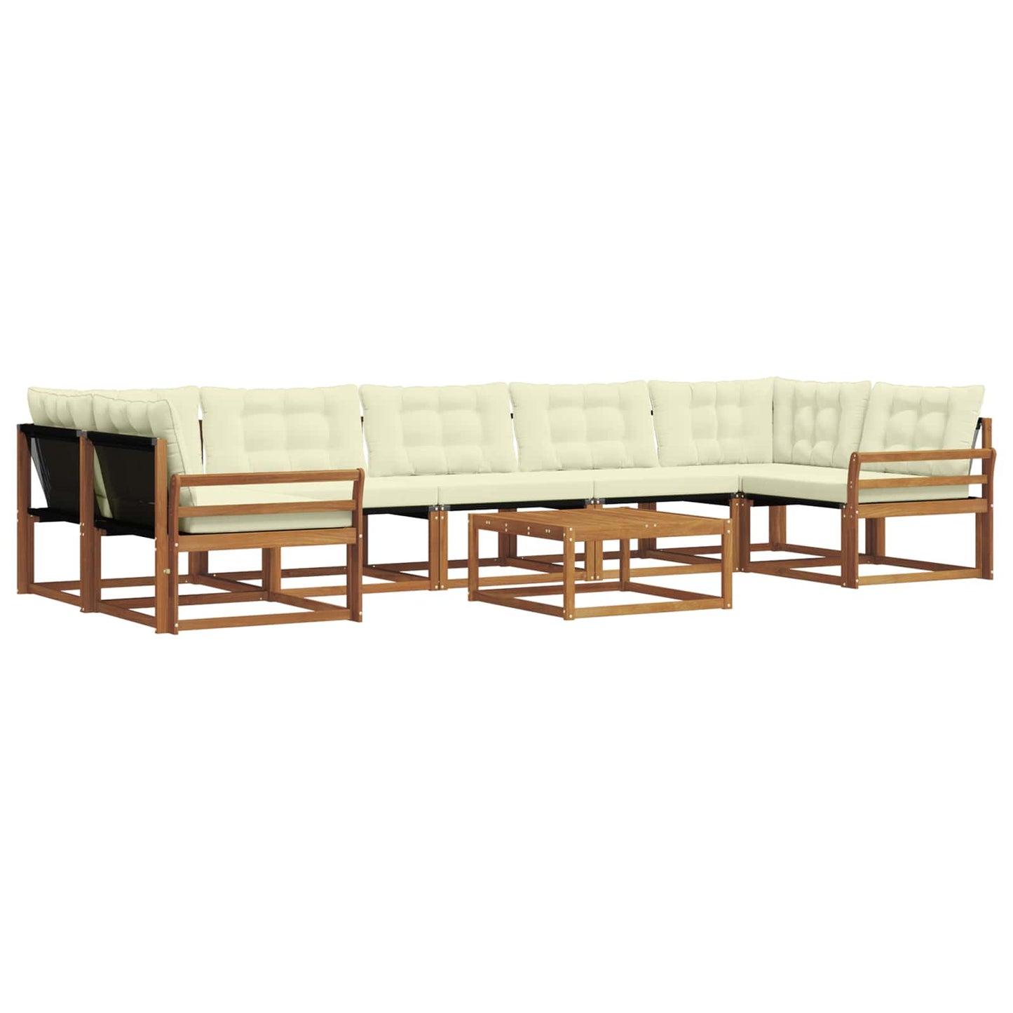 vidaXL Σειρά Καναπέ Εξωτερικού με μαξιλάρι 8 pcs Φυσικό και Κρέμα