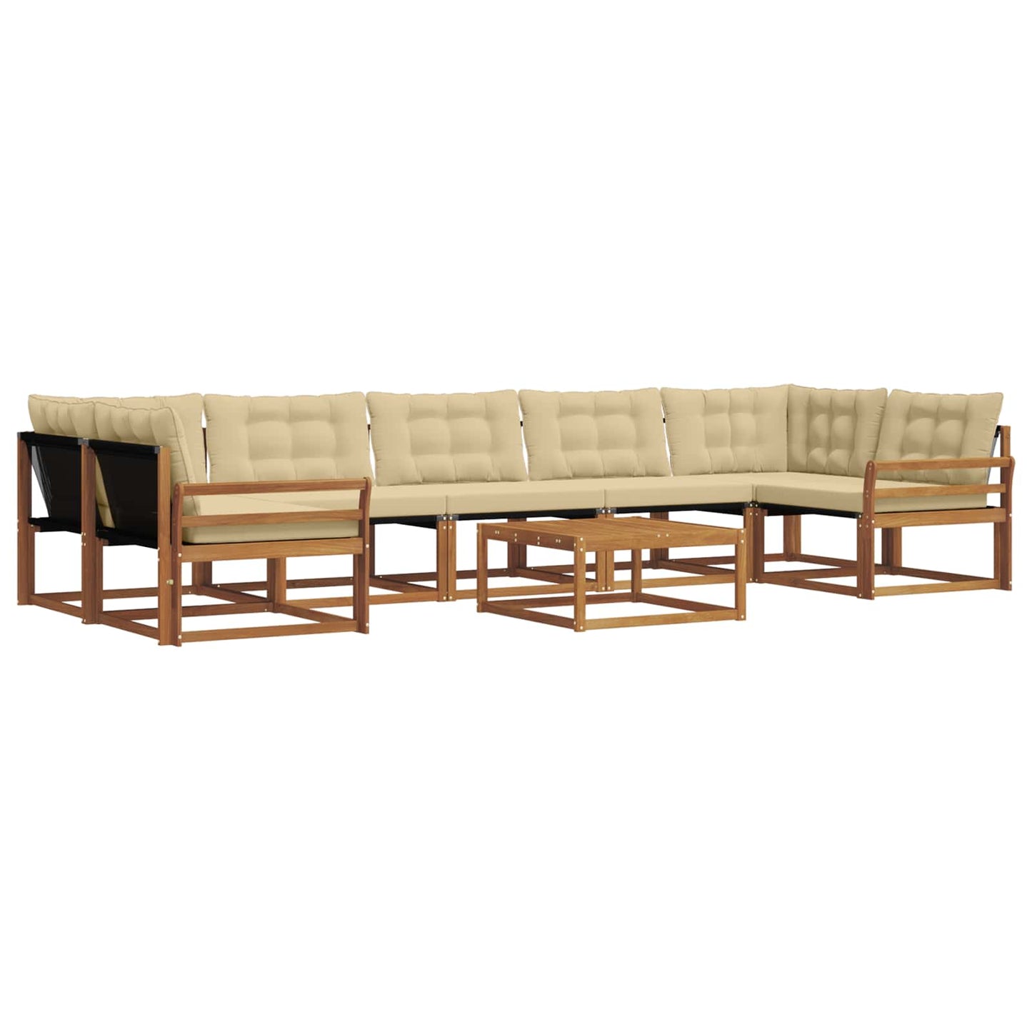 vidaXL Σειρά Καναπέ Εξωτερικού με μαξιλάρι 8 pcs Φυσικό και Μπεζ