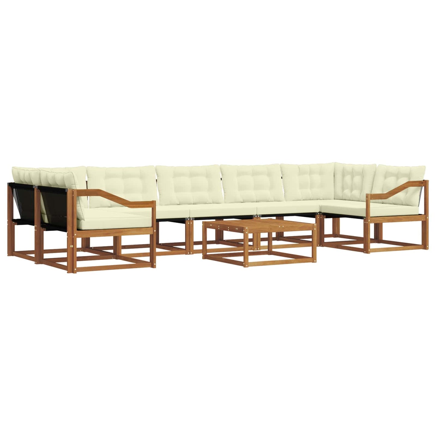 vidaXL Σειρά Καναπέ Εξωτερικού με μαξιλάρι 8 pcs Φυσικό και Κρέμα