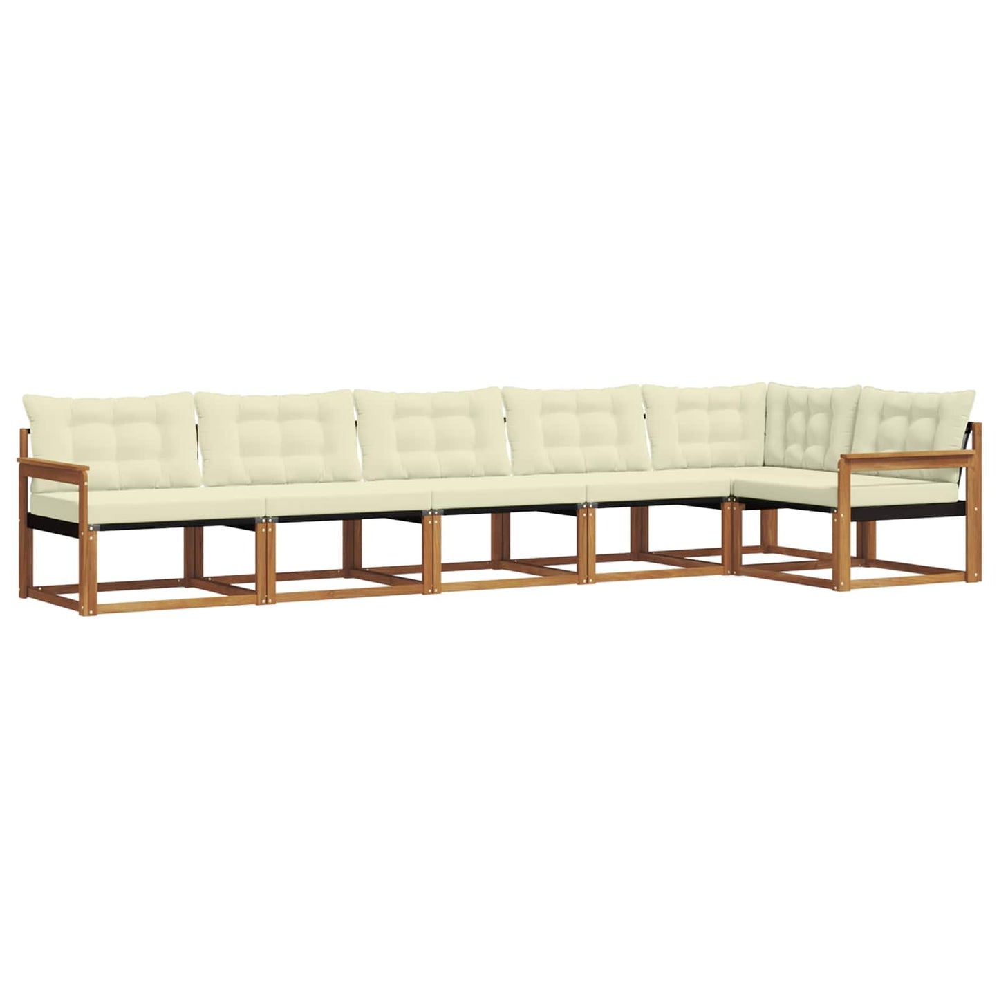 vidaXL Σειρά Καναπέ Εξωτερικού με μαξιλάρι 6 pcs Φυσικό και Κρέμα