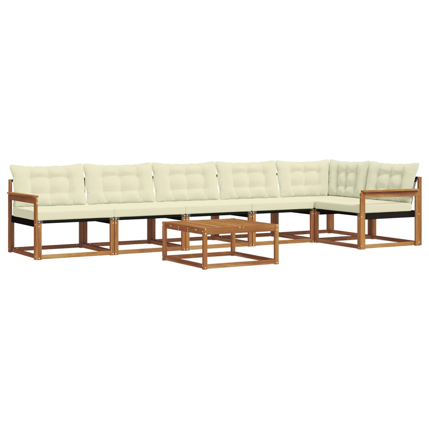 vidaXL Σειρά Καναπέ Εξωτερικού με μαξιλάρι 7 pcs Φυσικό και Κρέμα