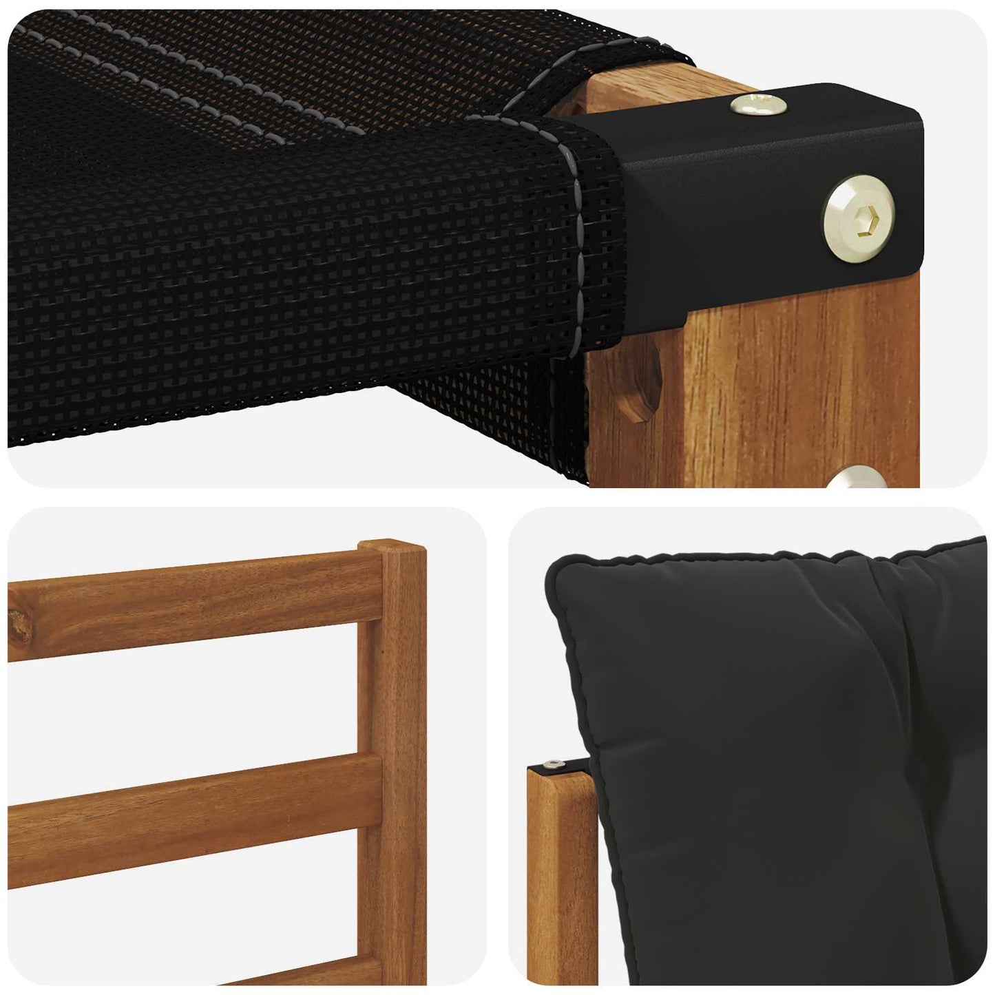 vidaXL Σειρά Καναπέ Εξωτερικού με μαξιλάρι 7 pcs Φυσικό και Μαύρο