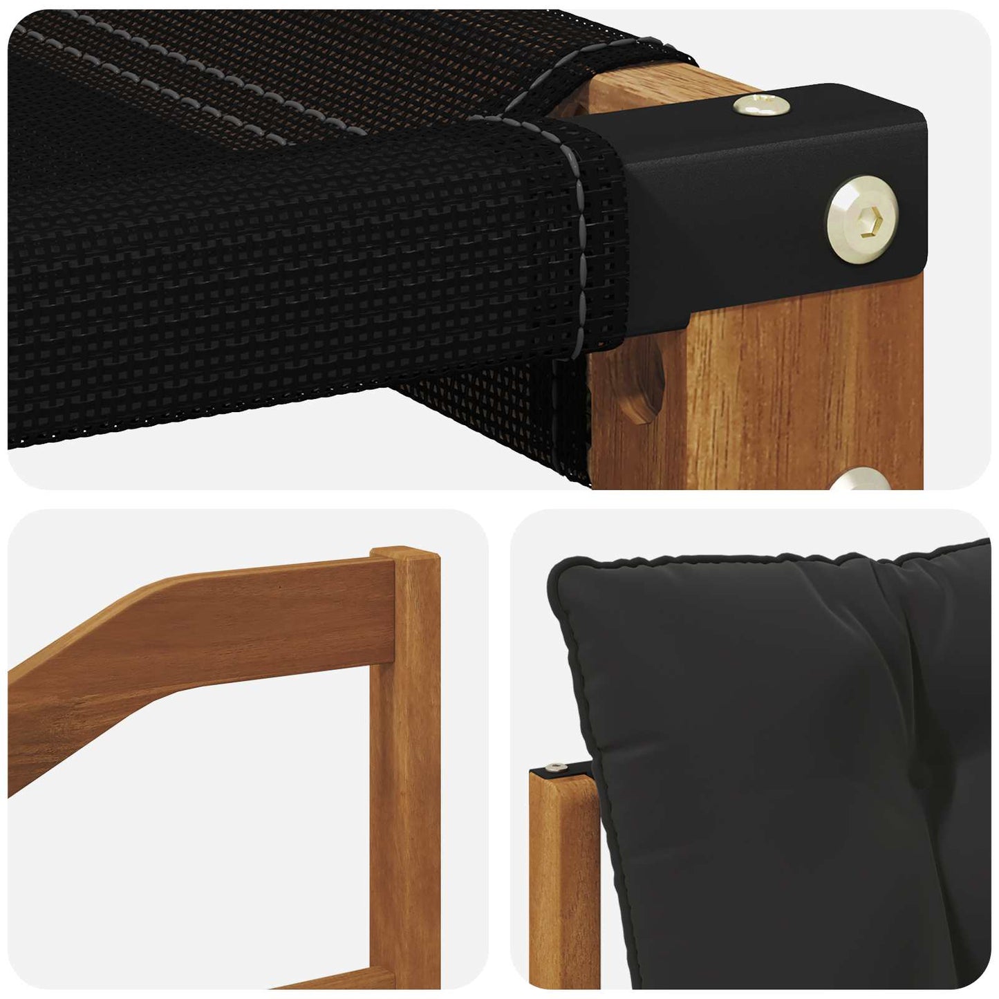 vidaXL Σειρά Καναπέ Εξωτερικού με μαξιλάρι 7 pcs Φυσικό και Μαύρο