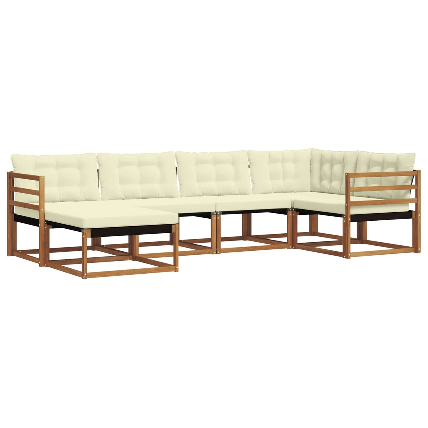 vidaXL Σειρά Καναπέ Εξωτερικού με μαξιλάρι 18 pcs Φυσικό και Κρέμα