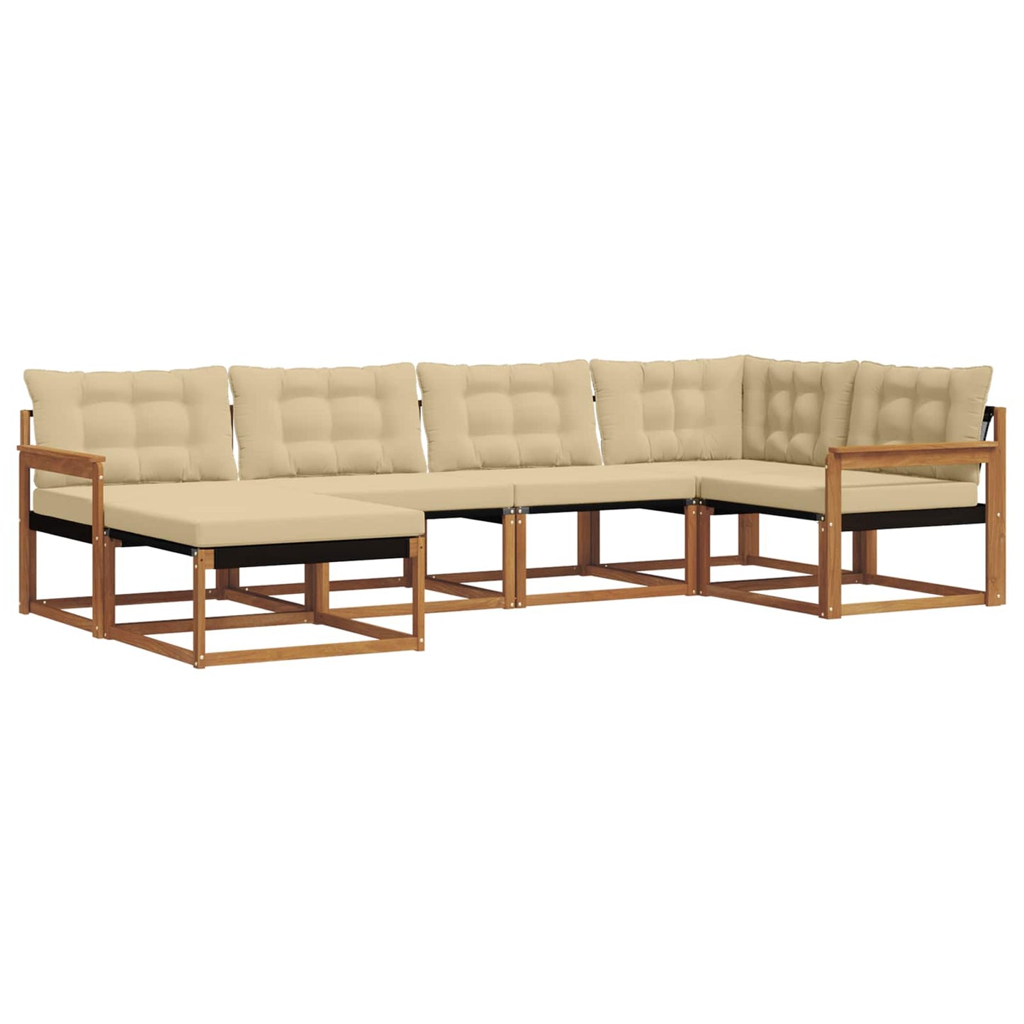 vidaXL Σειρά Καναπέ Εξωτερικού με μαξιλάρι 18 pcs Φυσικό και Μπεζ