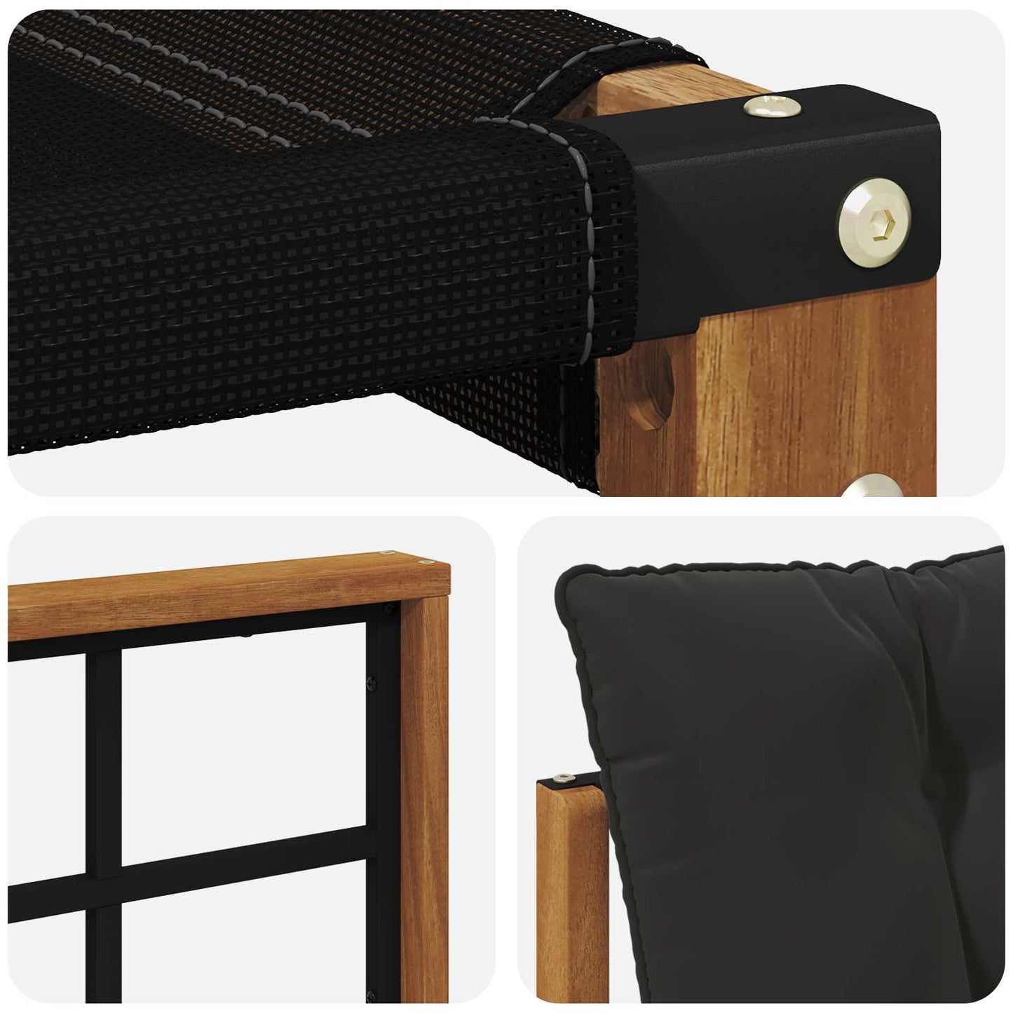 vidaXL Σειρά Καναπέ Εξωτερικού με μαξιλάρι 18 pcs Φυσικό και Μαύρο