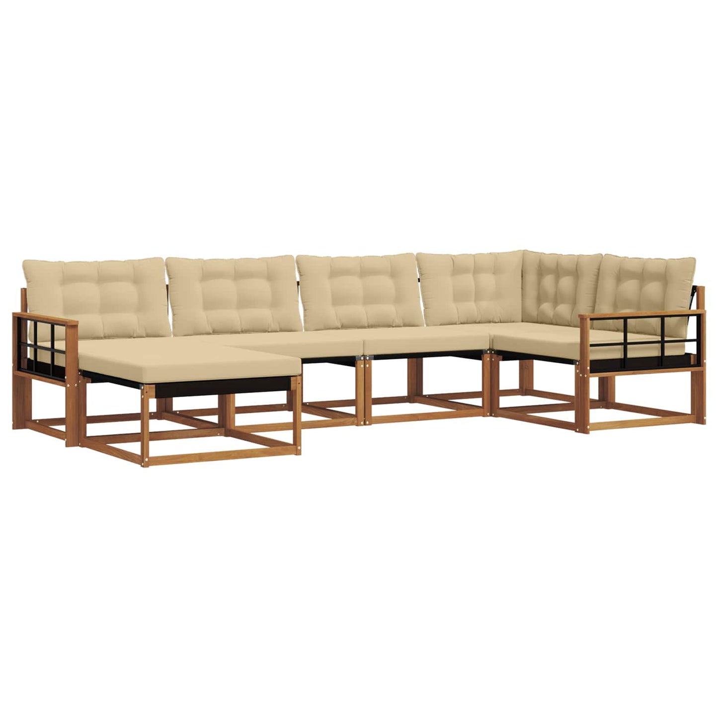 vidaXL Σειρά Καναπέ Εξωτερικού με μαξιλάρι 18 pcs Φυσικό και Μπεζ