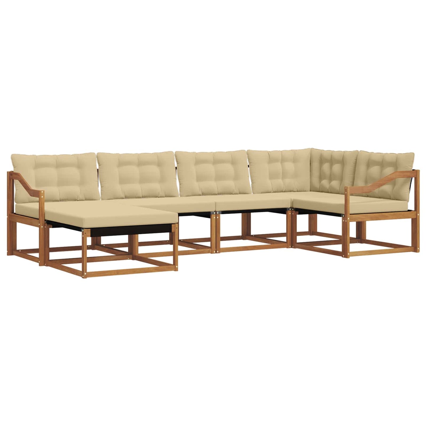 vidaXL Σειρά Καναπέ Εξωτερικού με μαξιλάρι 18 pcs Φυσικό και Μπεζ