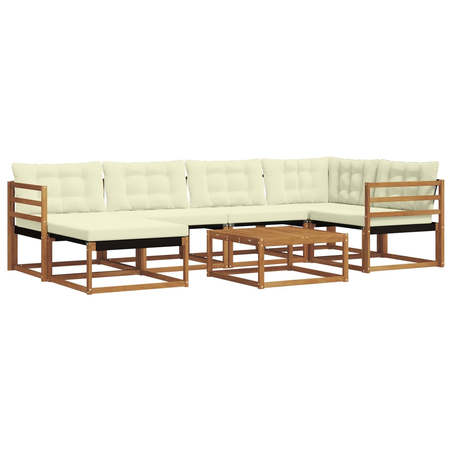 vidaXL Σειρά Καναπέ Εξωτερικού με μαξιλάρι 19 pcs Φυσικό και Κρέμα