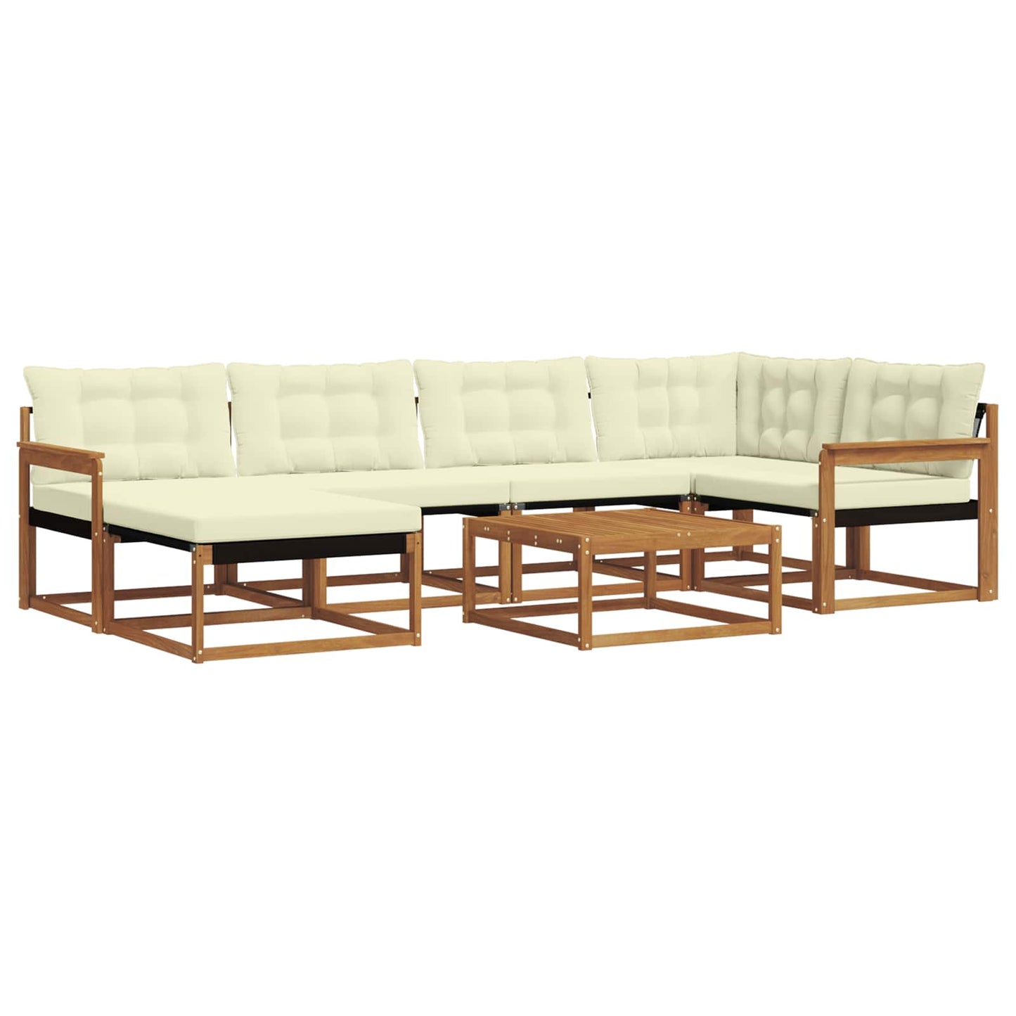 vidaXL Σειρά Καναπέ Εξωτερικού με μαξιλάρι 19 pcs Φυσικό και Κρέμα