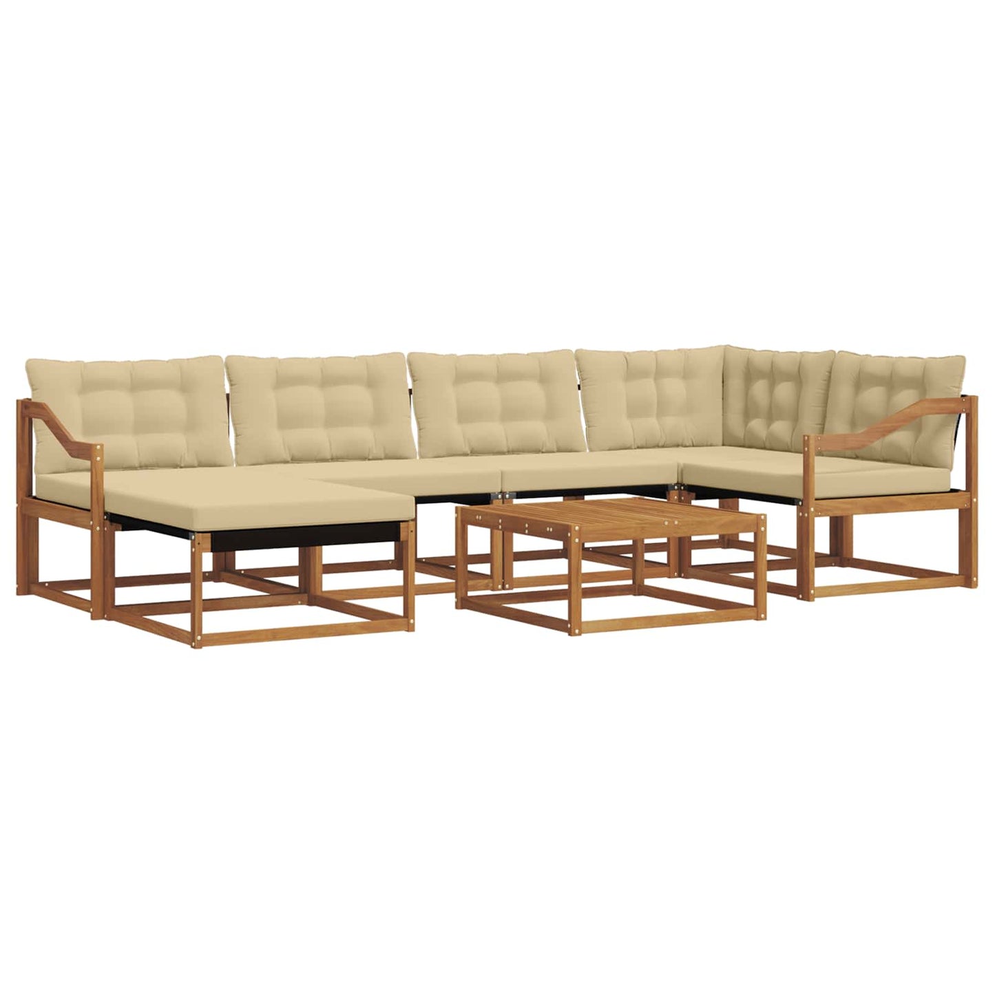 vidaXL Σειρά Καναπέ Εξωτερικού με μαξιλάρι 19 pcs Φυσικό και Μπεζ