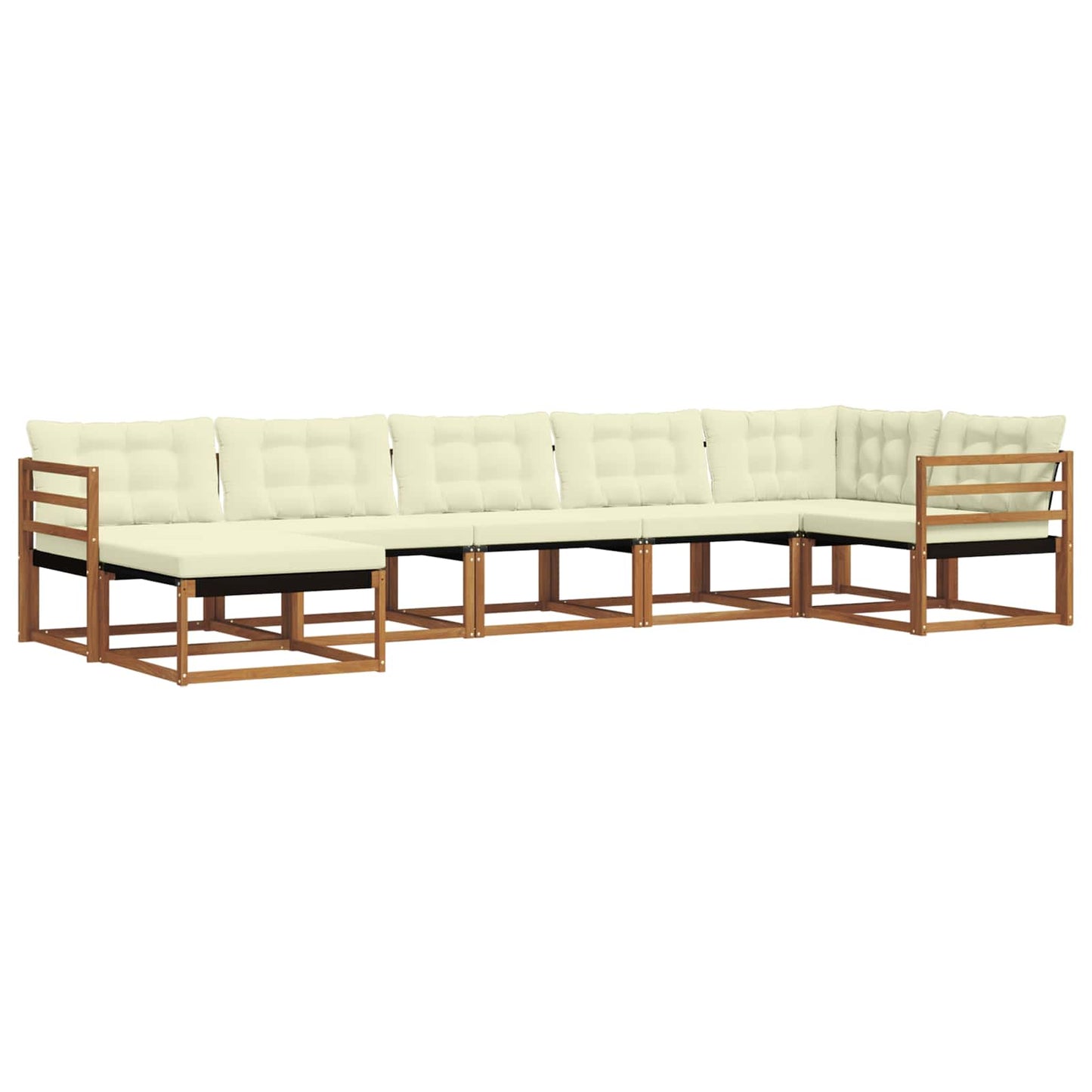 vidaXL Σειρά Καναπέ Εξωτερικού με μαξιλάρι 21 pcs Φυσικό και Κρέμα