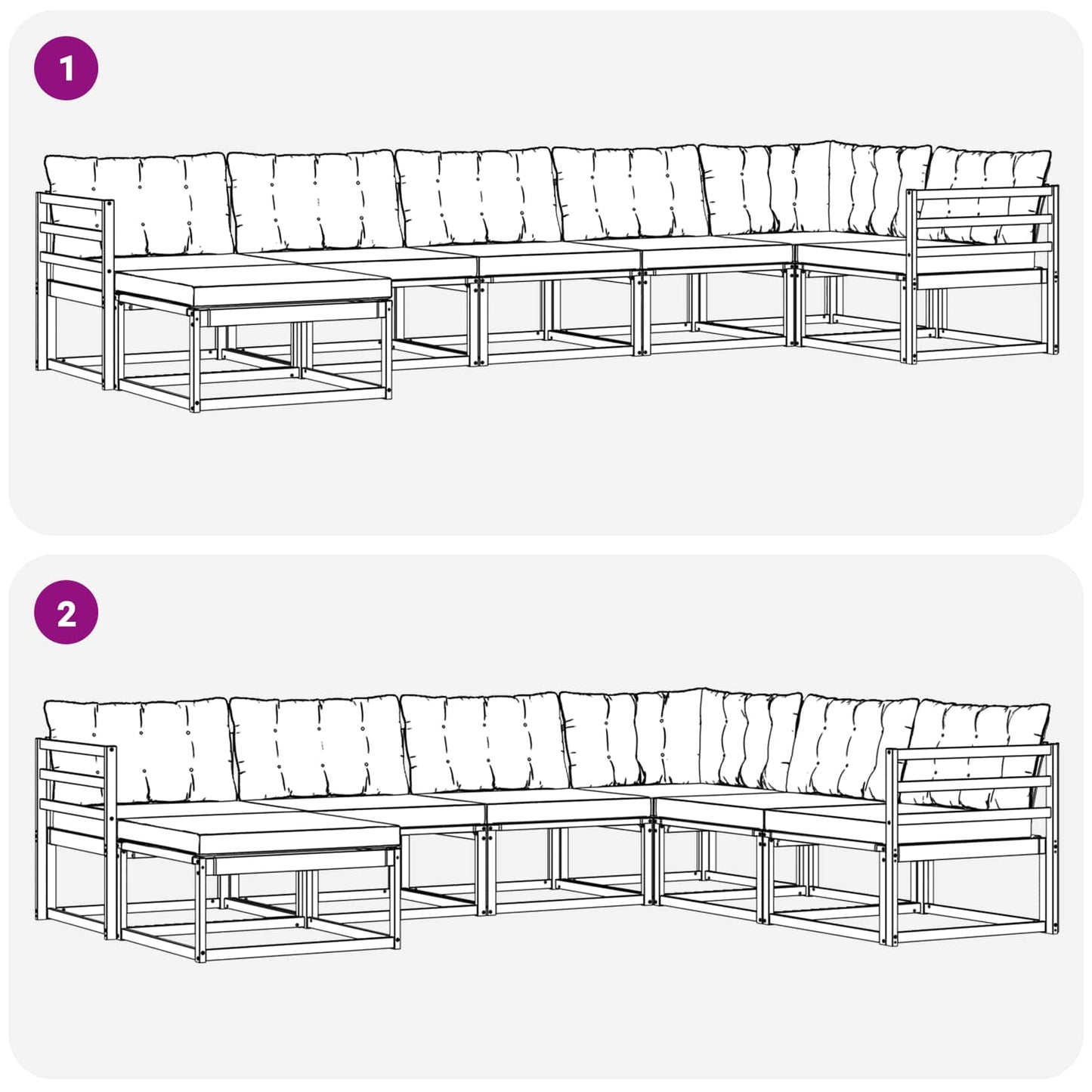 vidaXL Σειρά Καναπέ Εξωτερικού με μαξιλάρι 21 pcs Φυσικό και Κρέμα