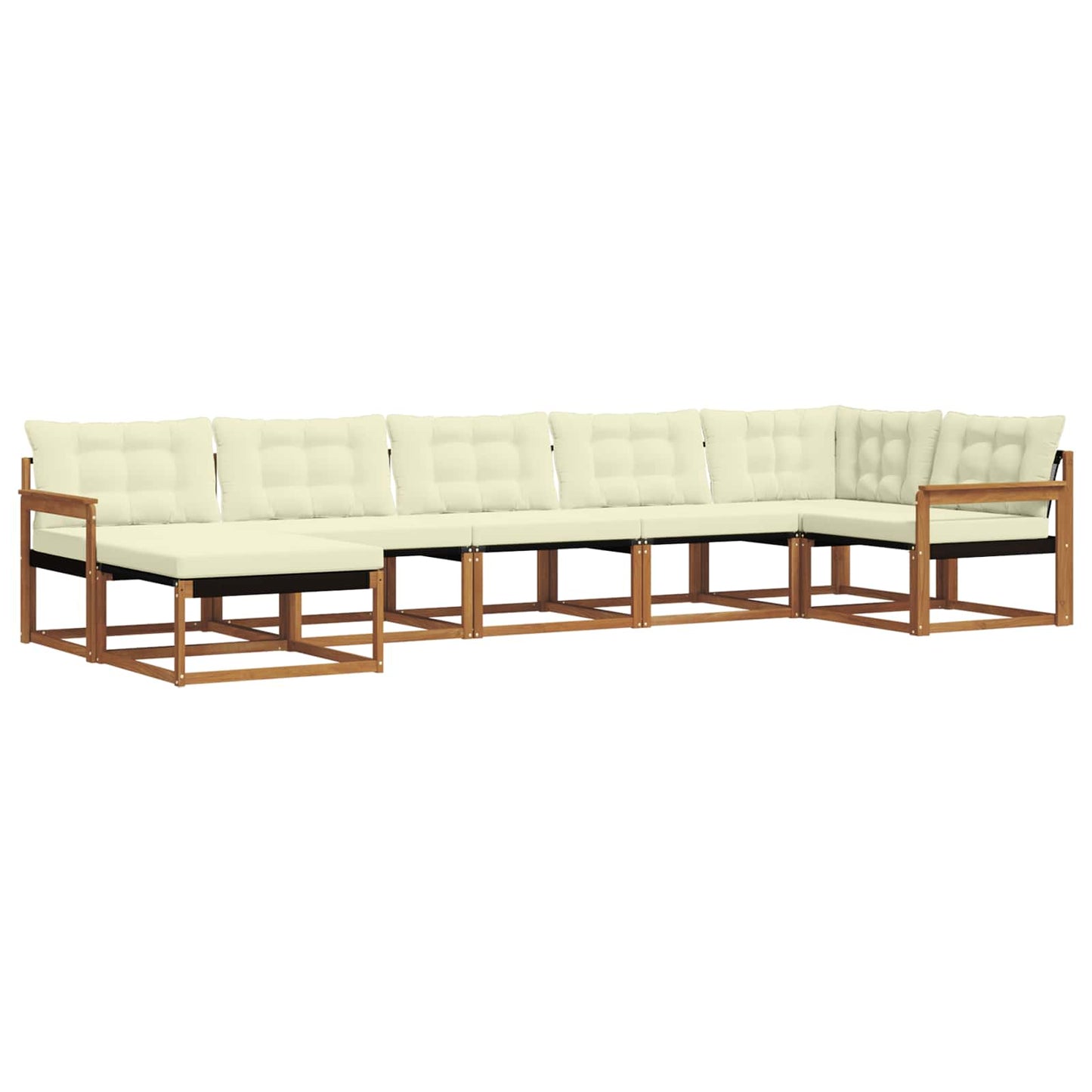 vidaXL Σειρά Καναπέ Εξωτερικού με μαξιλάρι 21 pcs Φυσικό και Κρέμα