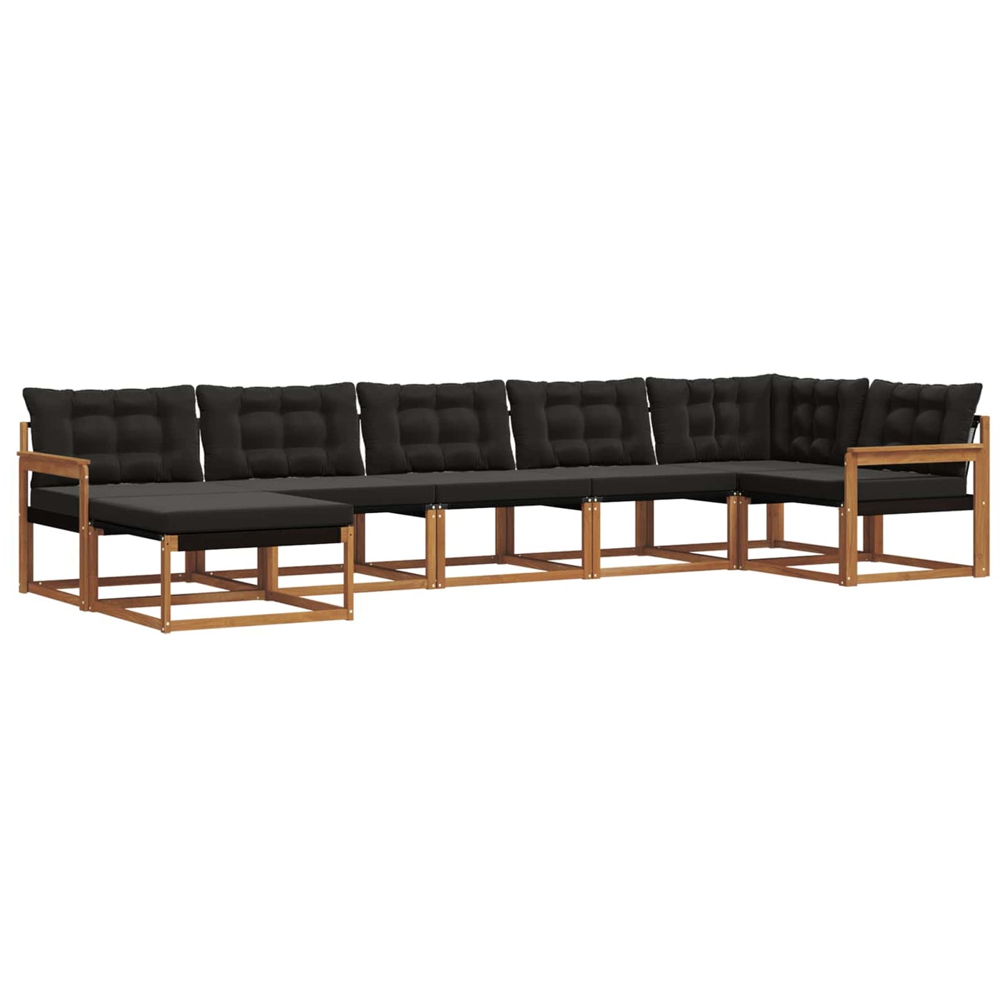 vidaXL Σειρά Καναπέ Εξωτερικού με μαξιλάρι 21 pcs Φυσικό και Μαύρο