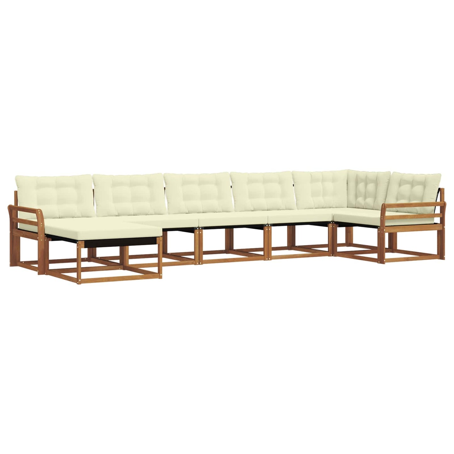 vidaXL Σειρά Καναπέ Εξωτερικού με μαξιλάρι 21 pcs Φυσικό και Κρέμα
