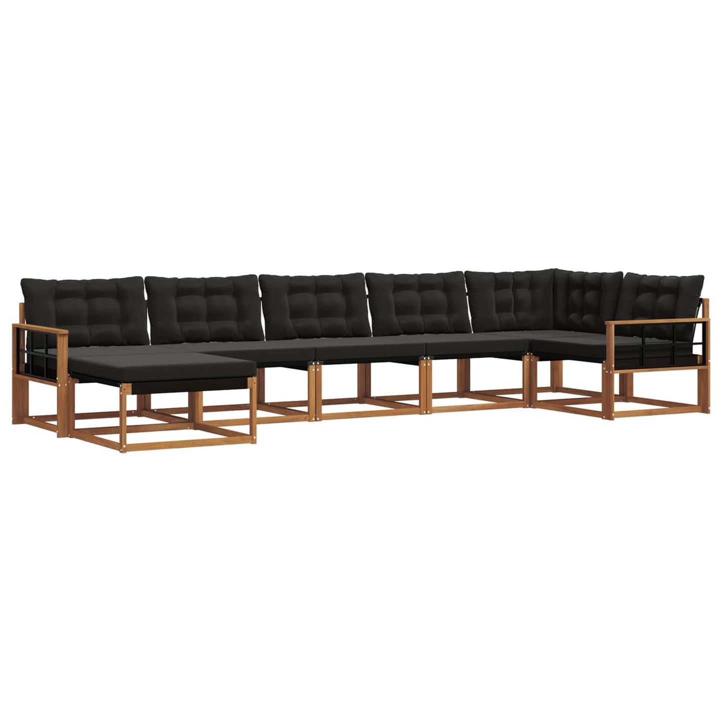 vidaXL Σειρά Καναπέ Εξωτερικού με μαξιλάρι 21 pcs Φυσικό και Μαύρο