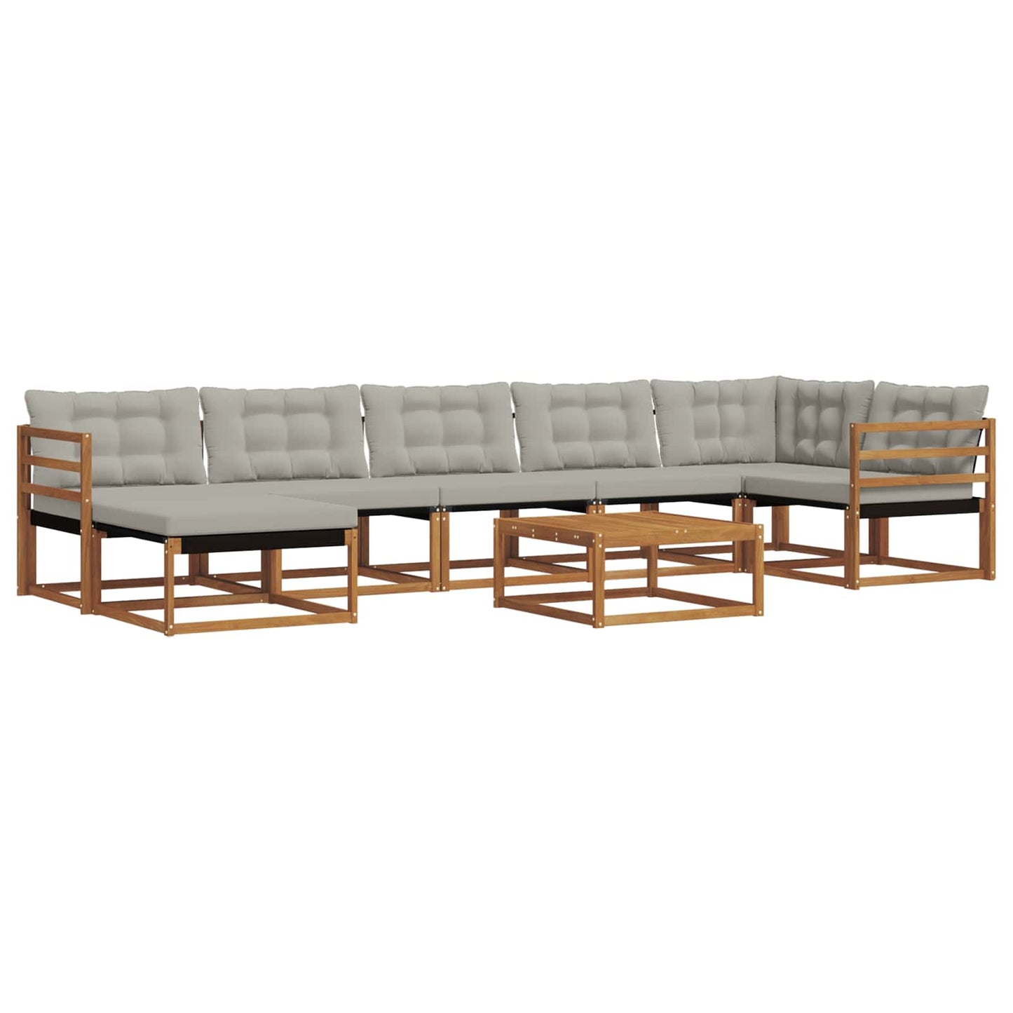 vidaXL Σειρά Καναπέ Εξωτερικού 8 pcs Φυσικό και Ανοιχτό Γκρι