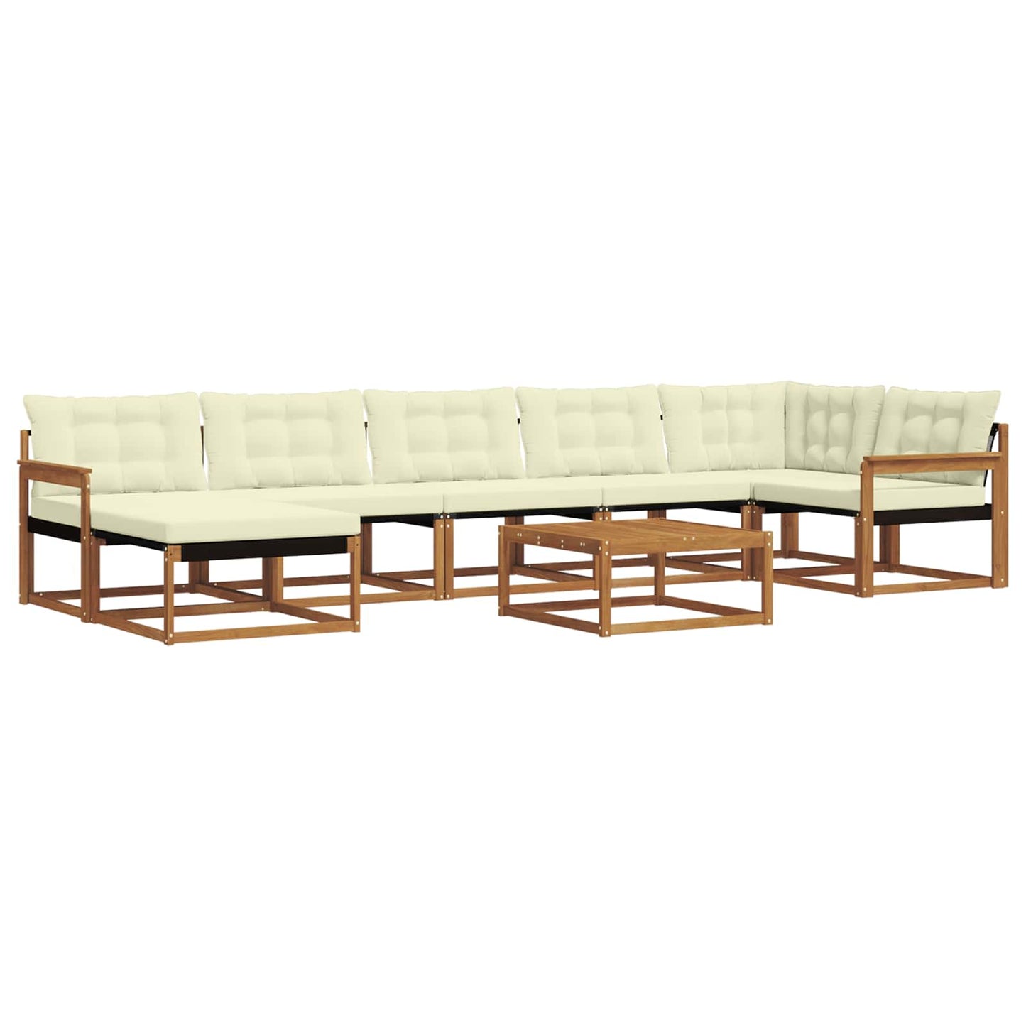 vidaXL Σειρά Καναπέ Εξωτερικού με μαξιλάρι 22 pcs Φυσικό και Κρέμα