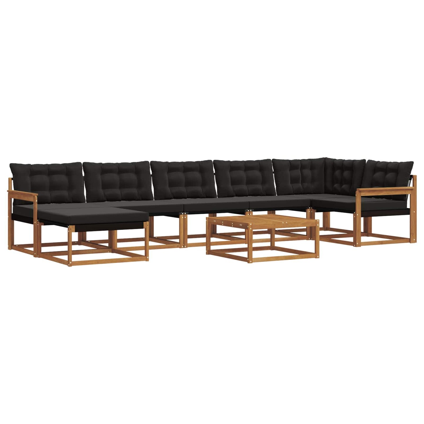 vidaXL Σειρά Καναπέ Εξωτερικού με μαξιλάρι 22 pcs Φυσικό και Μαύρο