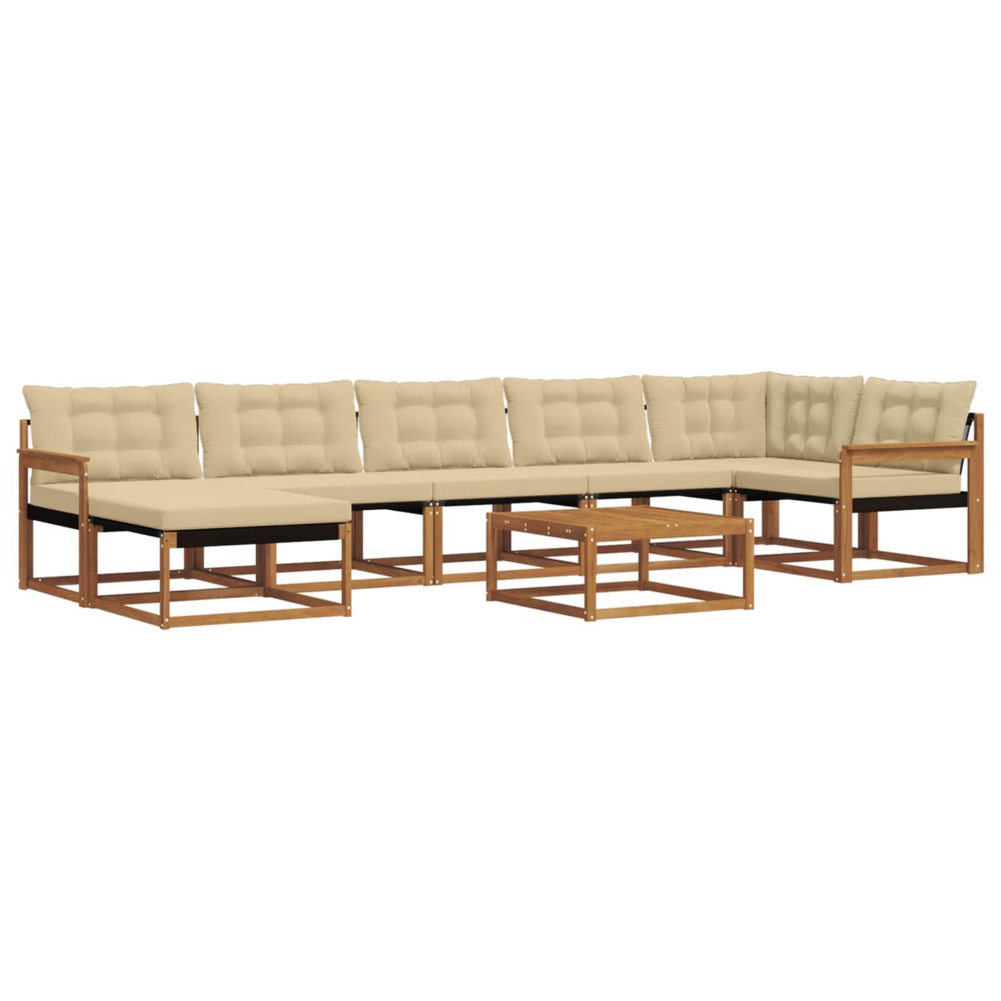 vidaXL Σειρά Καναπέ Εξωτερικού με μαξιλάρι 22 pcs Φυσικό και Μπεζ