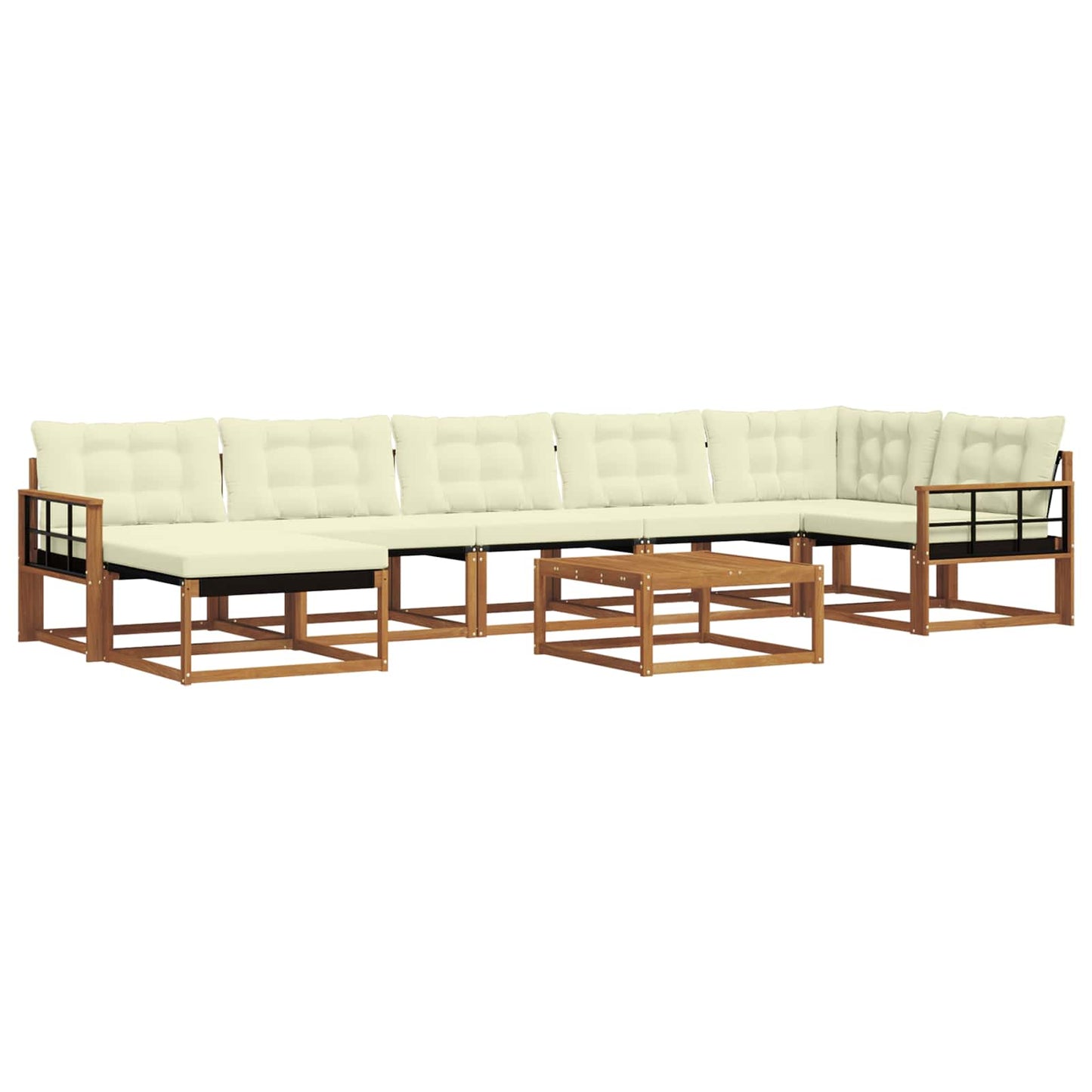 vidaXL Σειρά Καναπέ Εξωτερικού με μαξιλάρι 22 pcs Φυσικό και Κρέμα