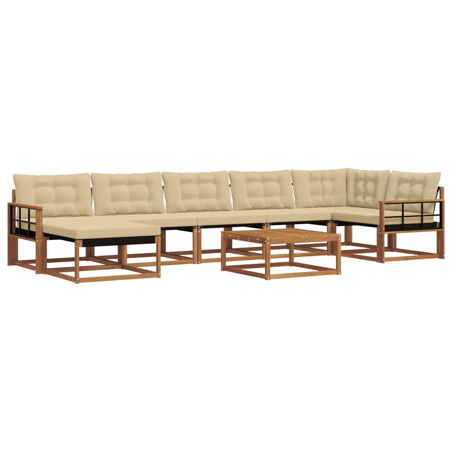vidaXL Σειρά Καναπέ Εξωτερικού με μαξιλάρι 22 pcs Φυσικό και Μπεζ