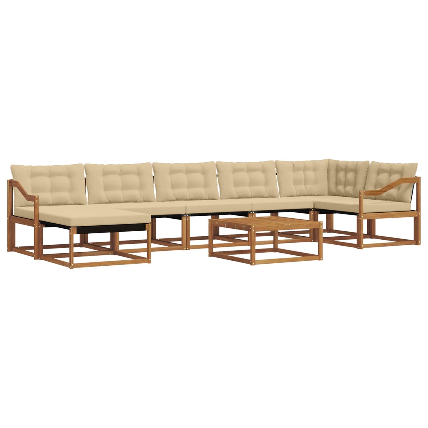 vidaXL Σειρά Καναπέ Εξωτερικού με μαξιλάρι 22 pcs Φυσικό και Μπεζ