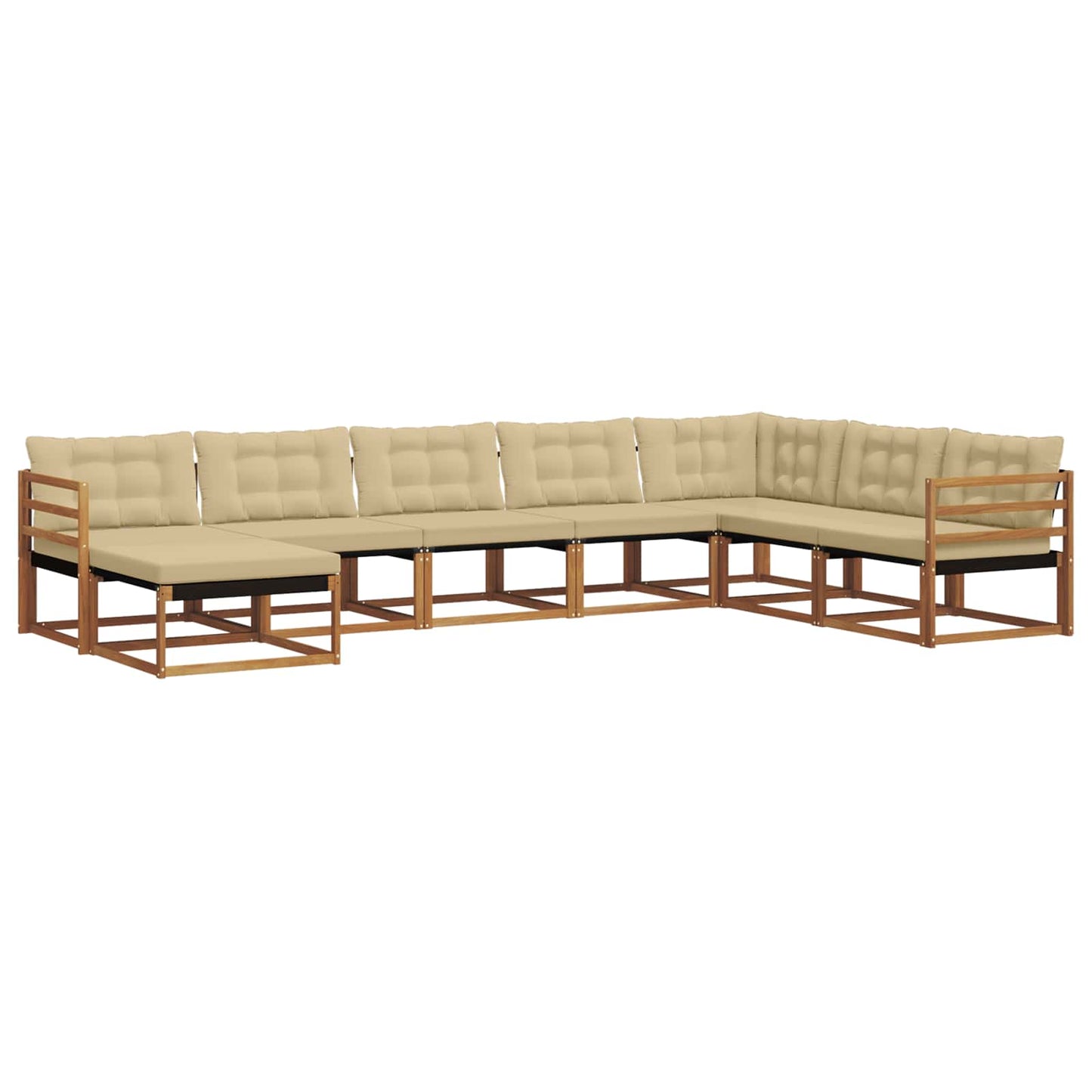 vidaXL Σειρά Καναπέ Εξωτερικού με μαξιλάρι 24 pcs Φυσικό και Μπεζ