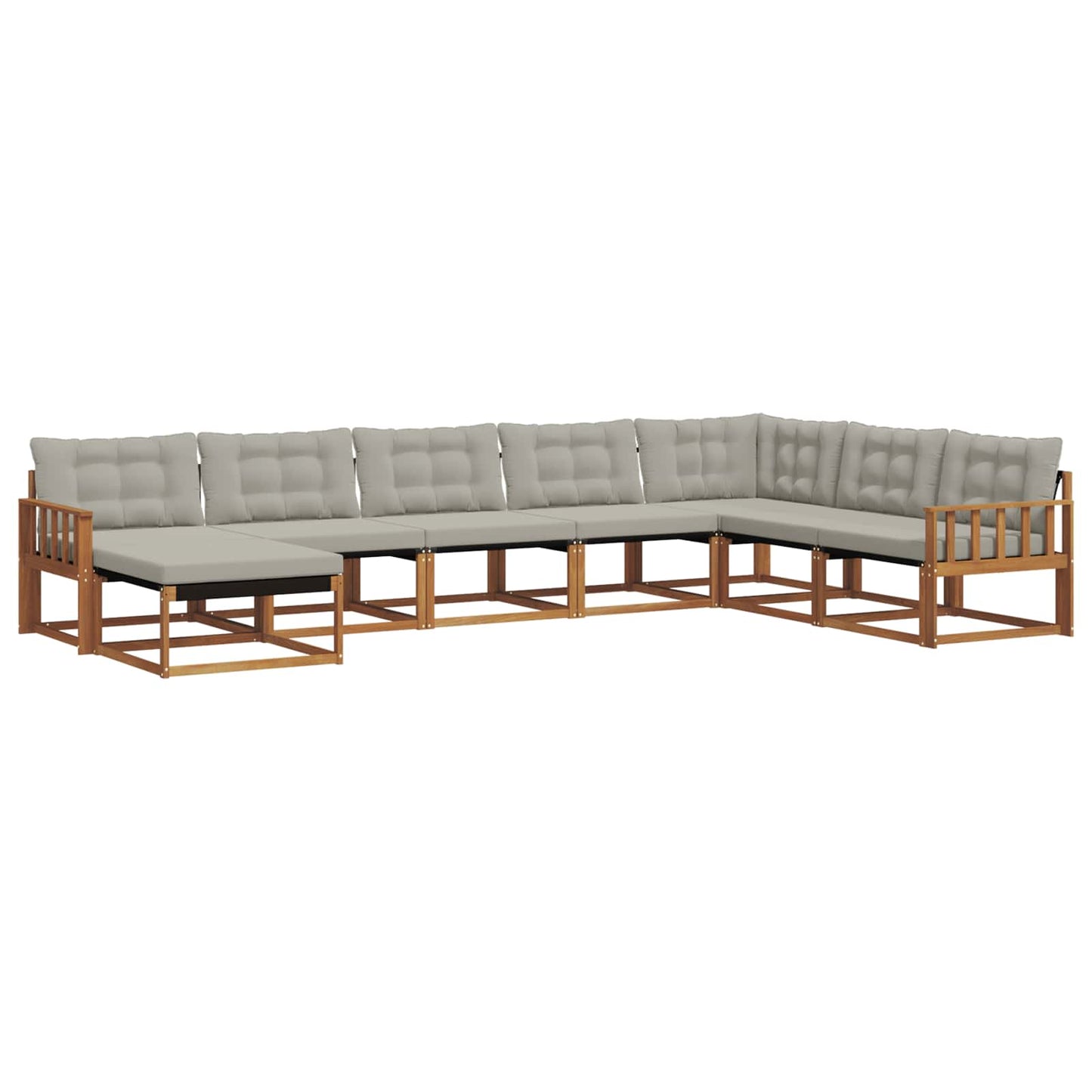 vidaXL Σειρά Καναπέ Εξωτερικού 8 pcs Φυσικό και Ανοιχτό Γκρι