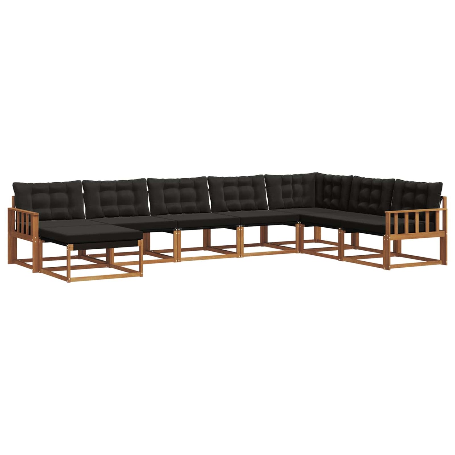 vidaXL Σειρά Καναπέ Εξωτερικού με μαξιλάρι 24 pcs Φυσικό και Μαύρο