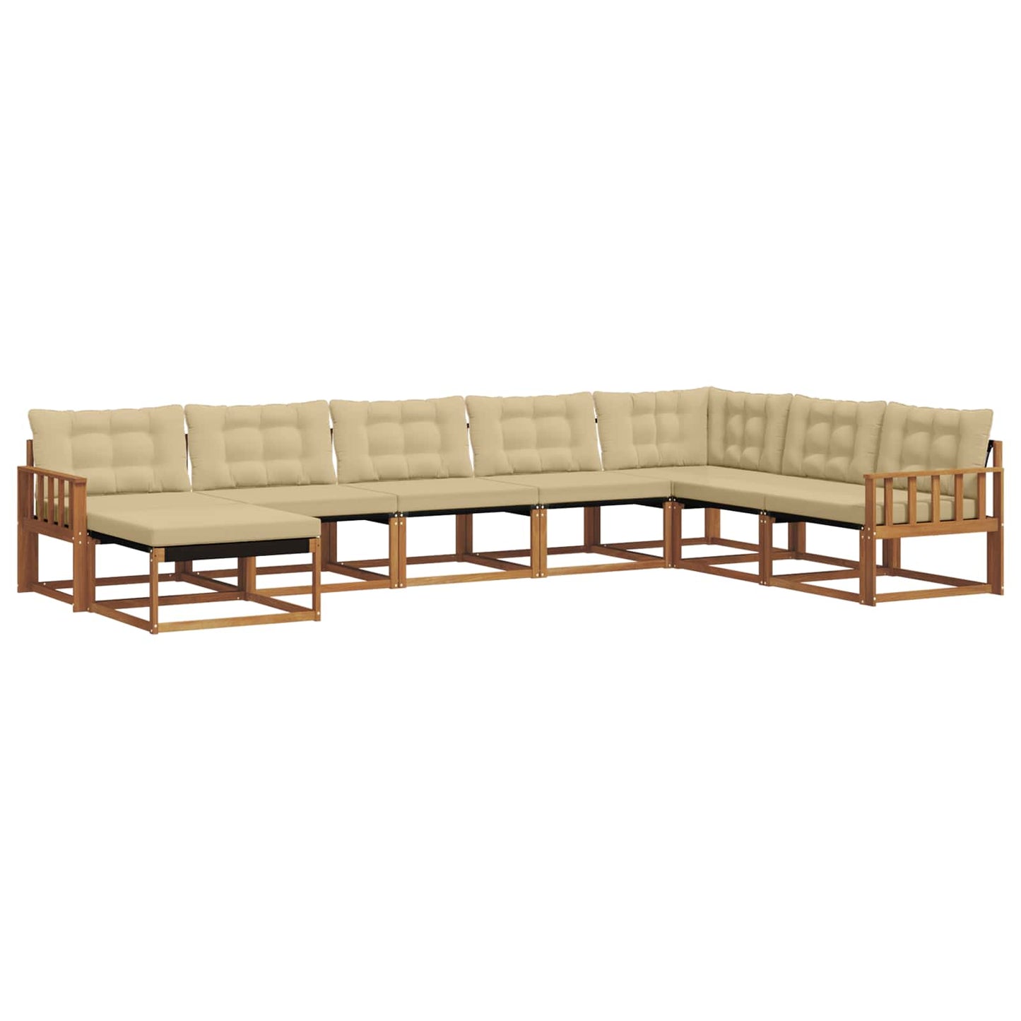 vidaXL Σειρά Καναπέ Εξωτερικού με μαξιλάρι 24 pcs Φυσικό και Μπεζ