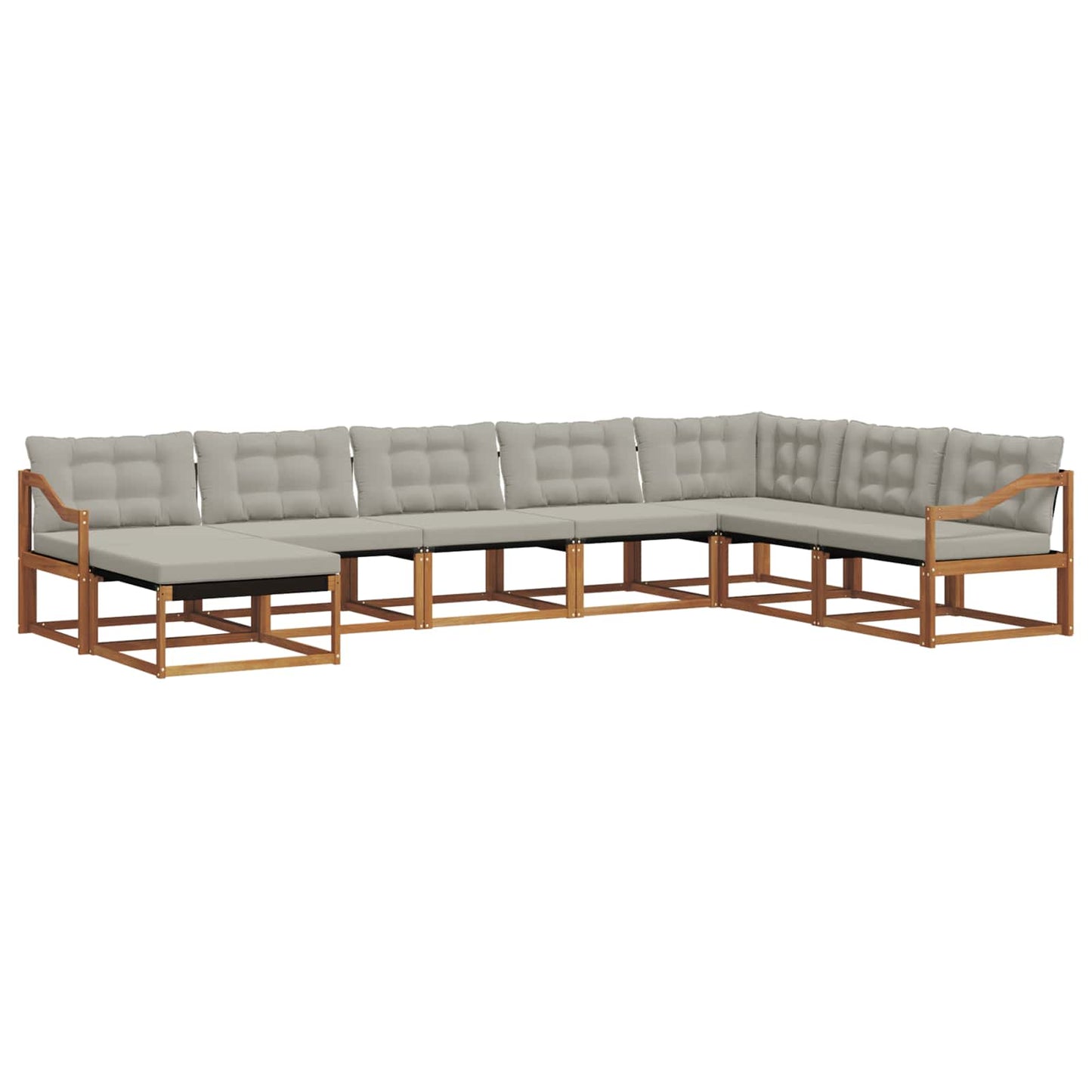 vidaXL Σειρά Καναπέ Εξωτερικού 8 pcs Φυσικό και Ανοιχτό Γκρι