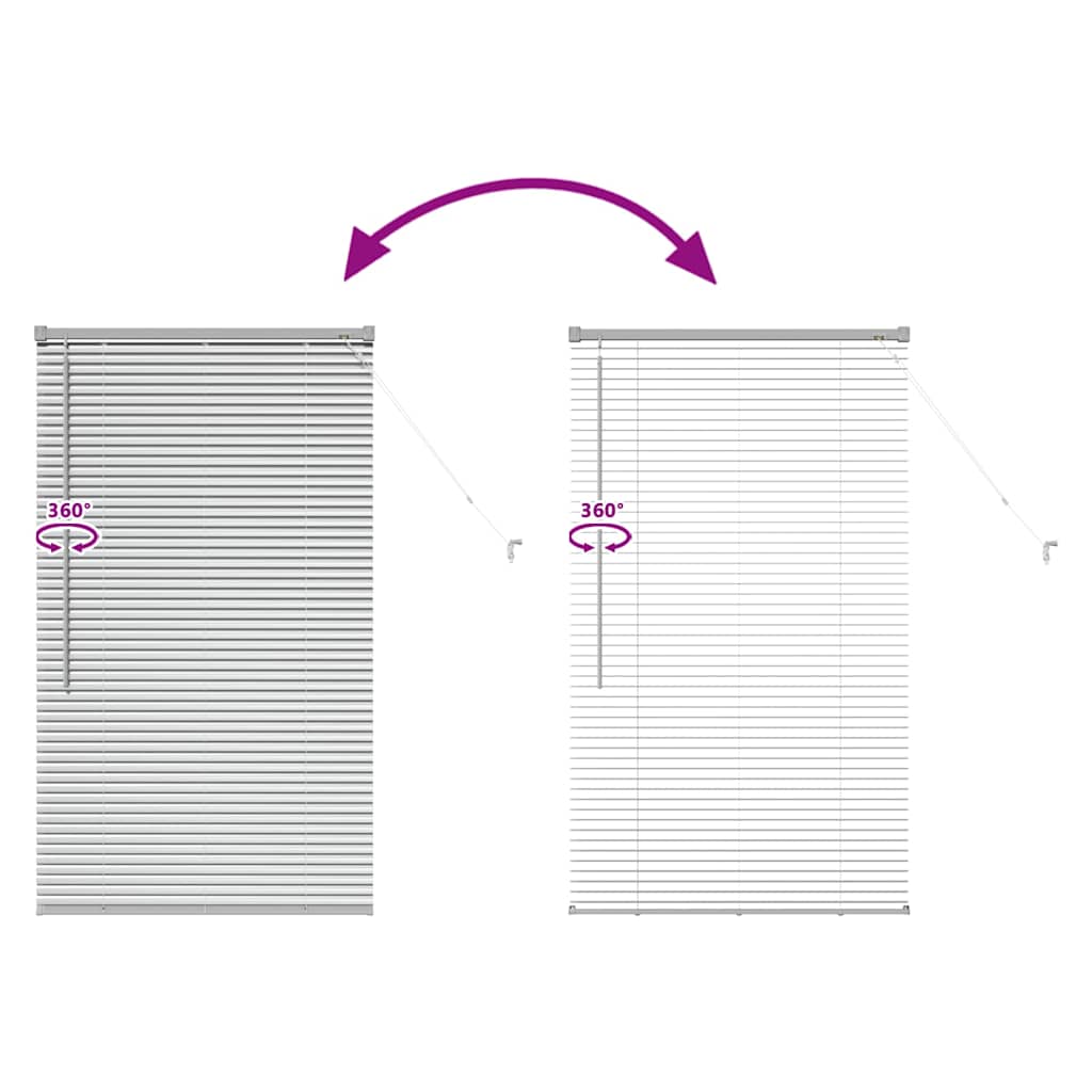 vidaXL Βενετσιάνικες Ρόδες Ασημί 130 x 80 εκ Αλουμίνιο