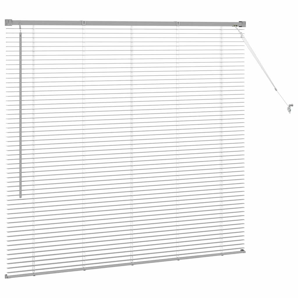 vidaXL Βενετσιάνικες Ρόδες Ασημί 130 x 150 cm Αλουμίνιο