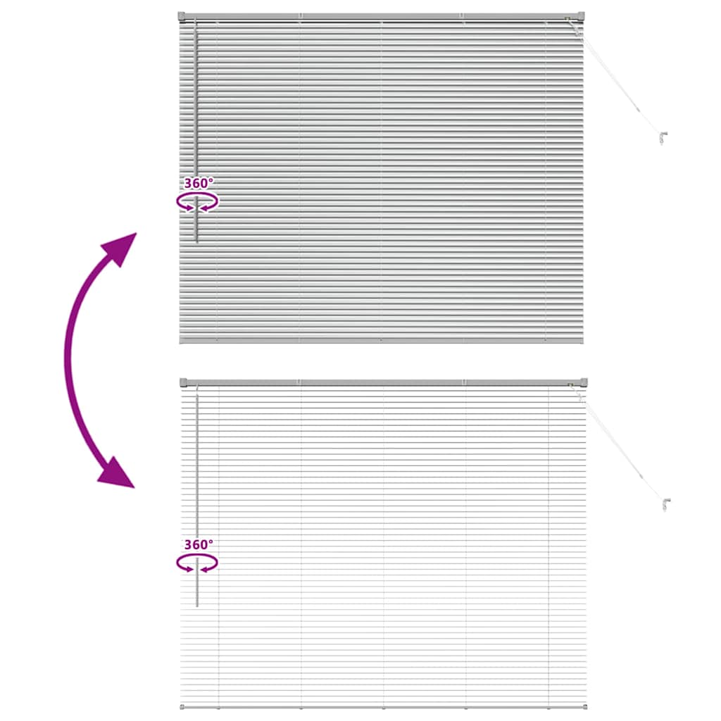 vidaXL Βενετσιάνικες Ρόδες Ασημί 130 x 160 εκ Αλουμίνιο