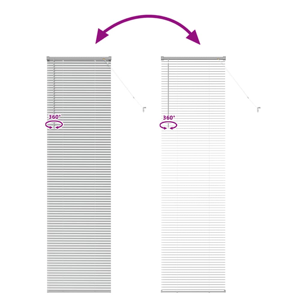 vidaXL Βενετσιάνικη Σκίαση Ασημί 220 x 60 εκ 25 χιλ. Αλουμίνιο