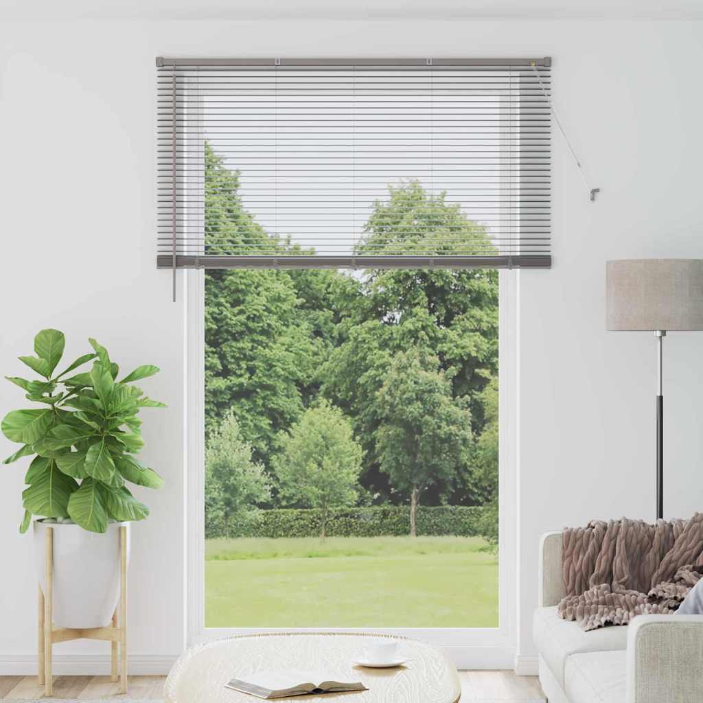 vidaXL Βενετσιάνικες Ρόδες Ασημί 220 x 145 εκ Αλουμίνιο