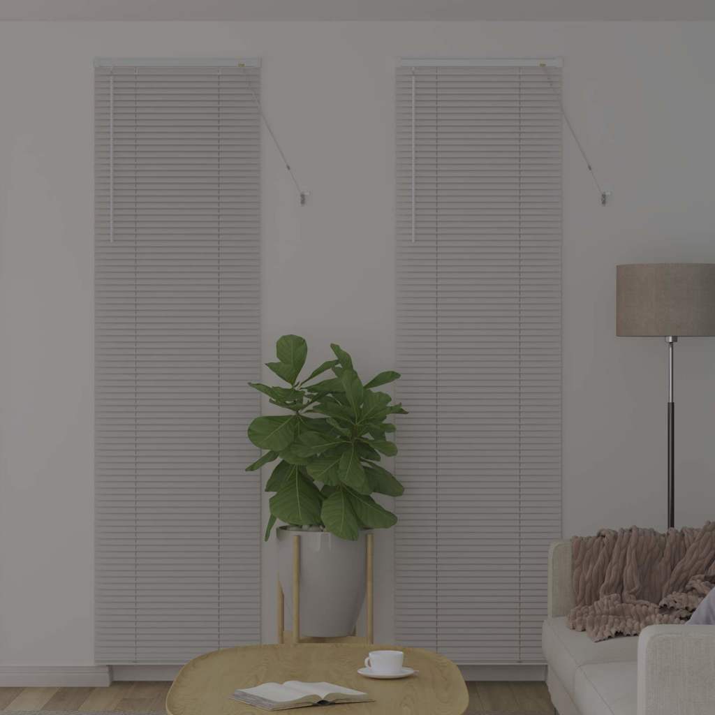 vidaXL Βενετσιάνικες Ρόδες Λευκό 220 x 55 εκ Αλουμίνιο